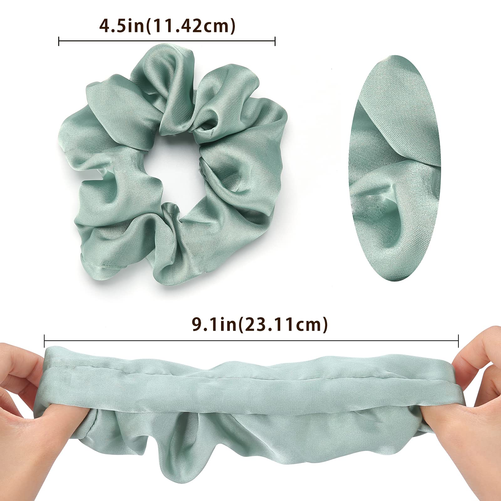 6 Pack Silk Hair Ties Scrunchies Set - Soft Gentle Hair Accessories for Women & Girls - Perfect for Everyday Use, Workouts, and Special Occasions