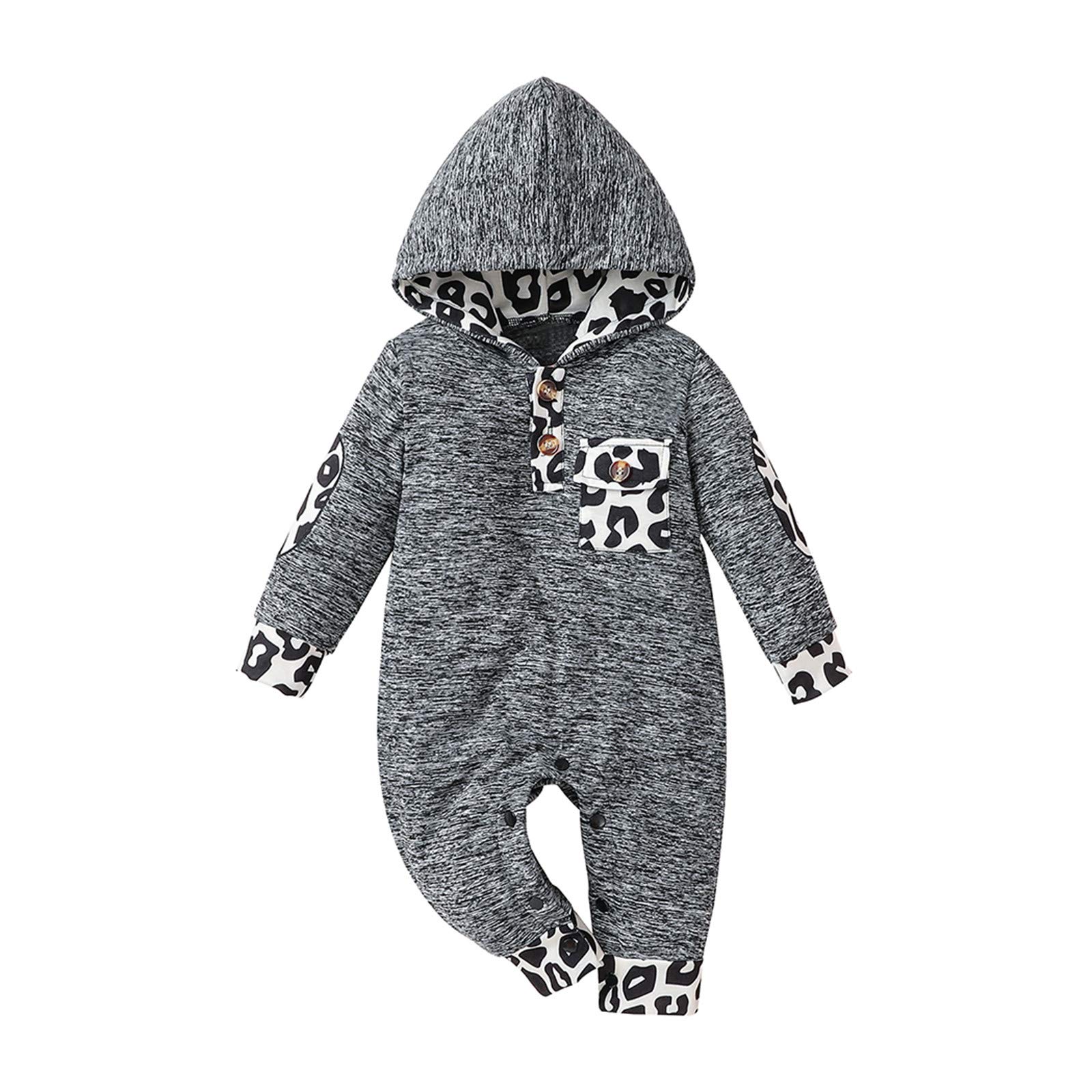FWAY89 Baby Boys & Girls Plaid Leopard Camo Hoodie Romper Jumpsuit - Soft Infant One-Piece Outfit for Newborns & Toddlers - Perfect for Playdates, Family Photos & Everyday Wear