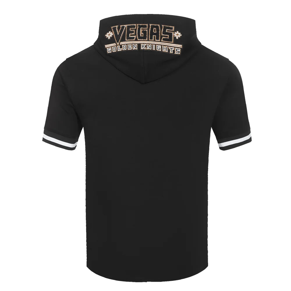 Men's Pro Standard Vegas Golden Knights Chenille Short Sleeve Hoodie - Black | Comfortable & Stylish for Game Day, Casual Wear & Fan Apparel