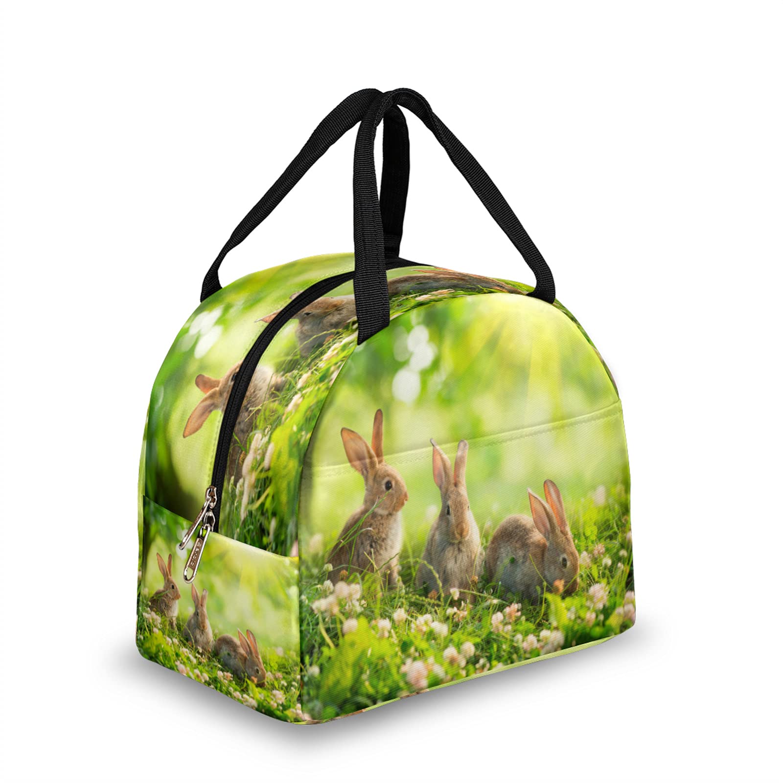 Insulated Thermal Lunch Bag for Women & Men - Reusable Rabbit Design Cooler Tote for School, Work, Office, Travel, Picnic & Outdoor Activities | Leakproof Food Container with Handle