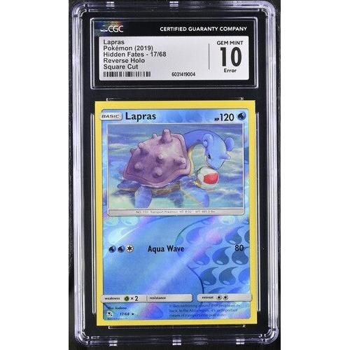 2019 Pokemon Hidden Fates Lapras Error Square Cut CGC 10 Graded Card - Rare Collectible for Pokemon TCG Fans & Gaming Enthusiasts (Perfect for Display, Investment & Competitive Play)