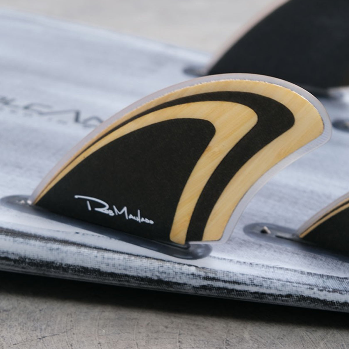**ENDORFINS QUAD Machado Seaside Quad Fin - Single Tab Bamboo/Black - Compatible with FUTURES Fin Box - Perfect for Surfing, Shortboards, and Performance Waves**