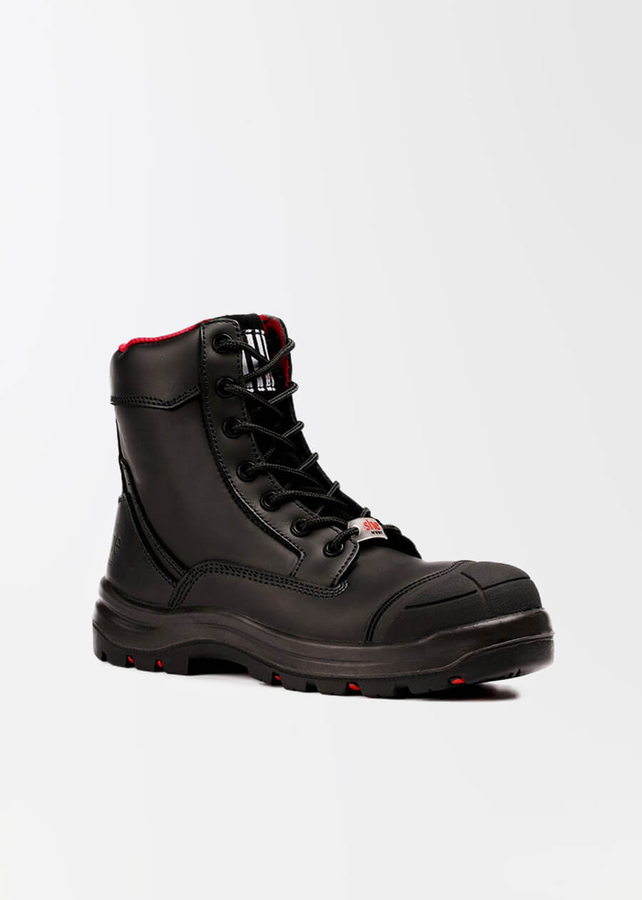 Women's Safety Work Boots with Zipper - Steel Toe, Slip Resistant, Waterproof for Construction, Warehouse & Outdoor Work