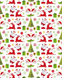 Christmas Red Reindeer Red Green White