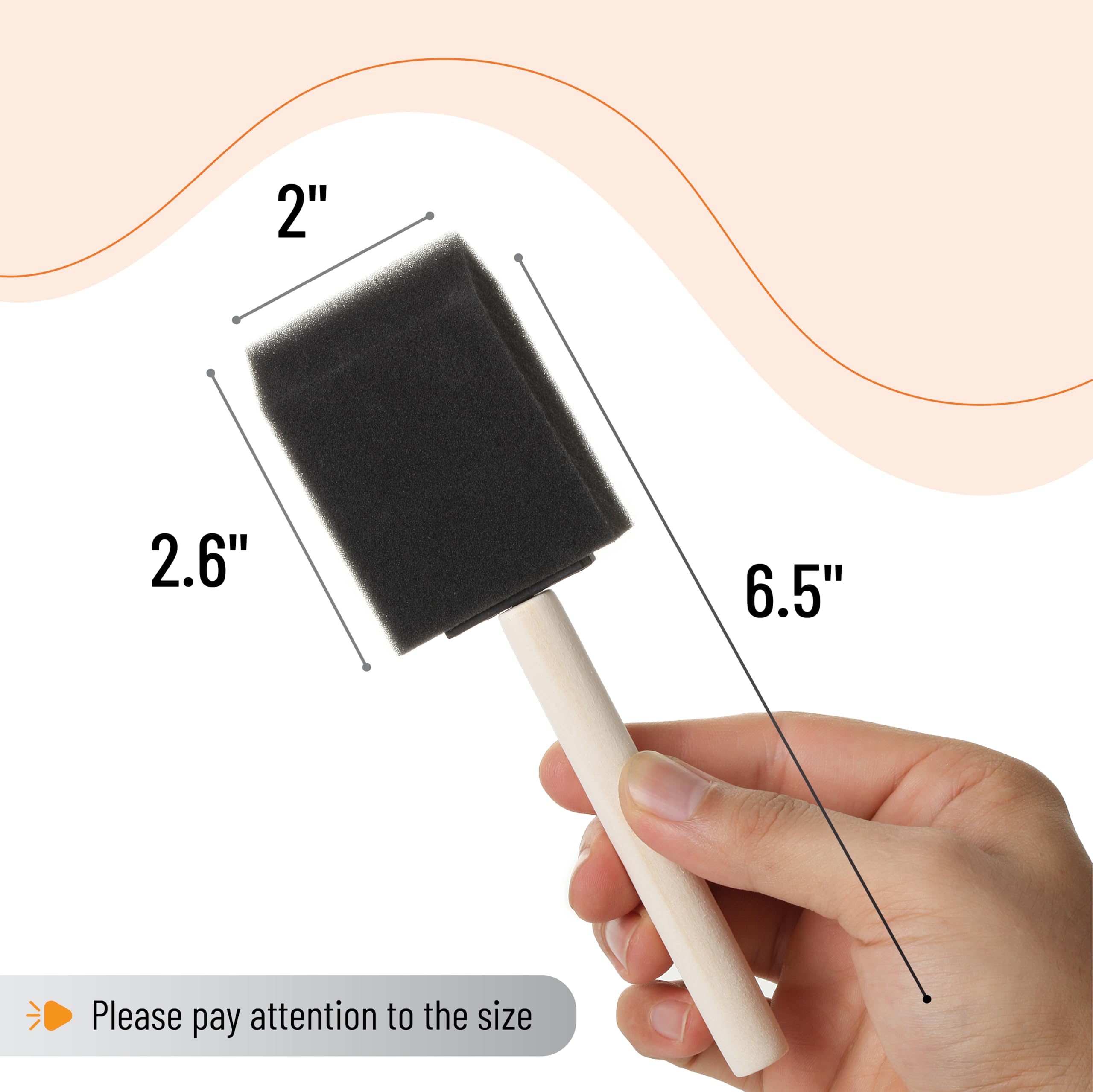 Bates 2-Inch Foam Paint Brushes 100 Pack - Sponge & Foam Brushes for Painting, Staining & Mod Podge - Perfect for DIY Crafts, Home Decor & Furniture Refinishing