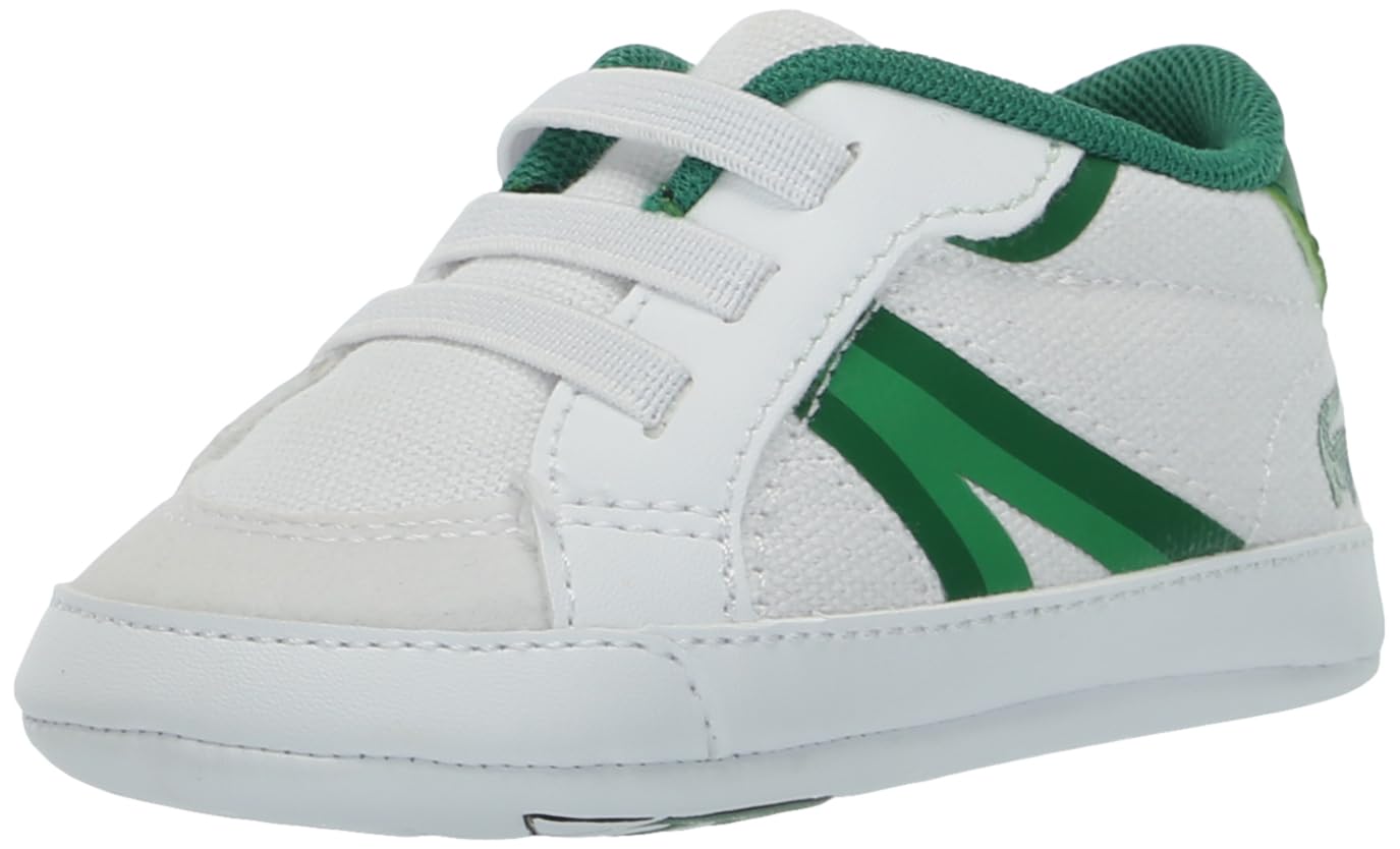 Lacoste L004 Cub Sneakers for Baby Boys & Girls - White & Green - US Size 4 Infant | Comfortable First Walking Shoes for Toddlers, Casual Outfit & Playtime