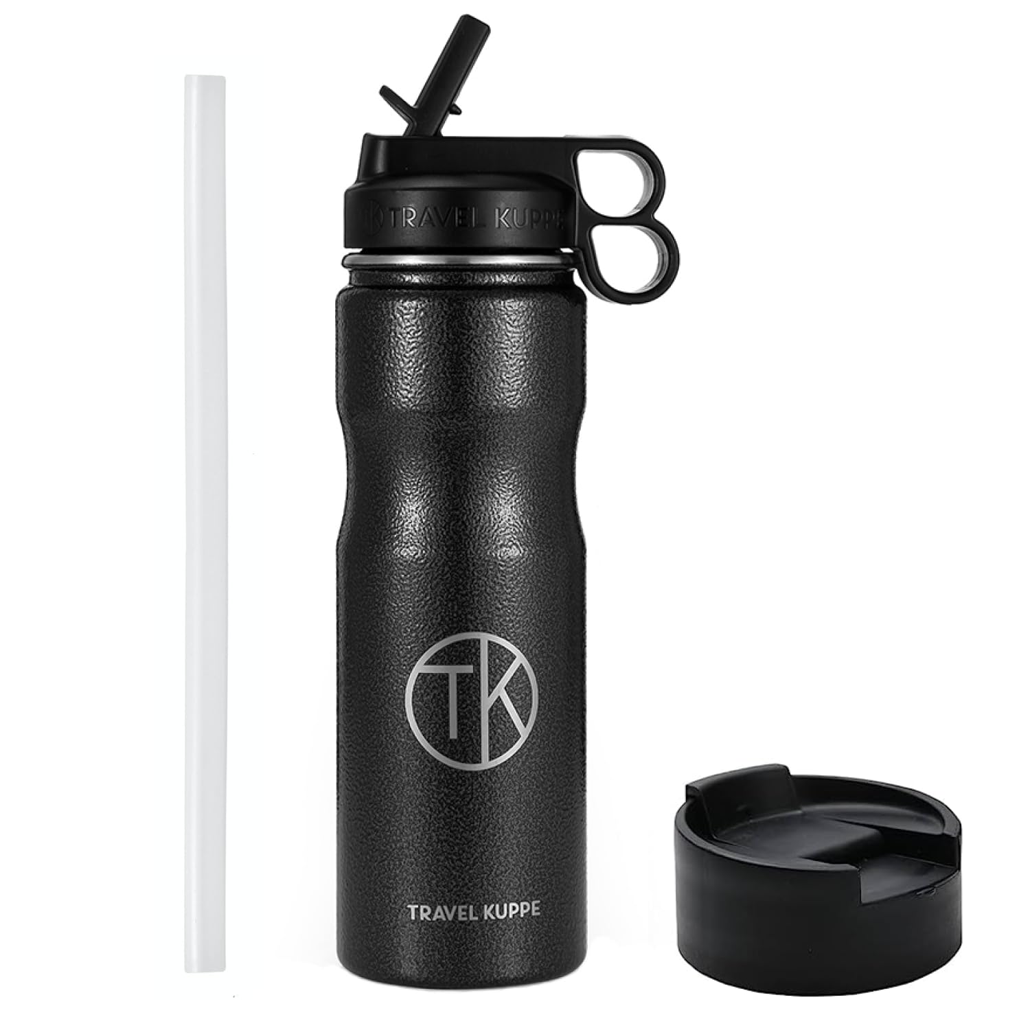 Vacuum Insulated Stainless Steel Water Bottle for Cycling & Sports - Leak Proof, Double Wall, Includes Straw & Sip Lid - Perfect for Hiking, Gym & Outdoor Activities