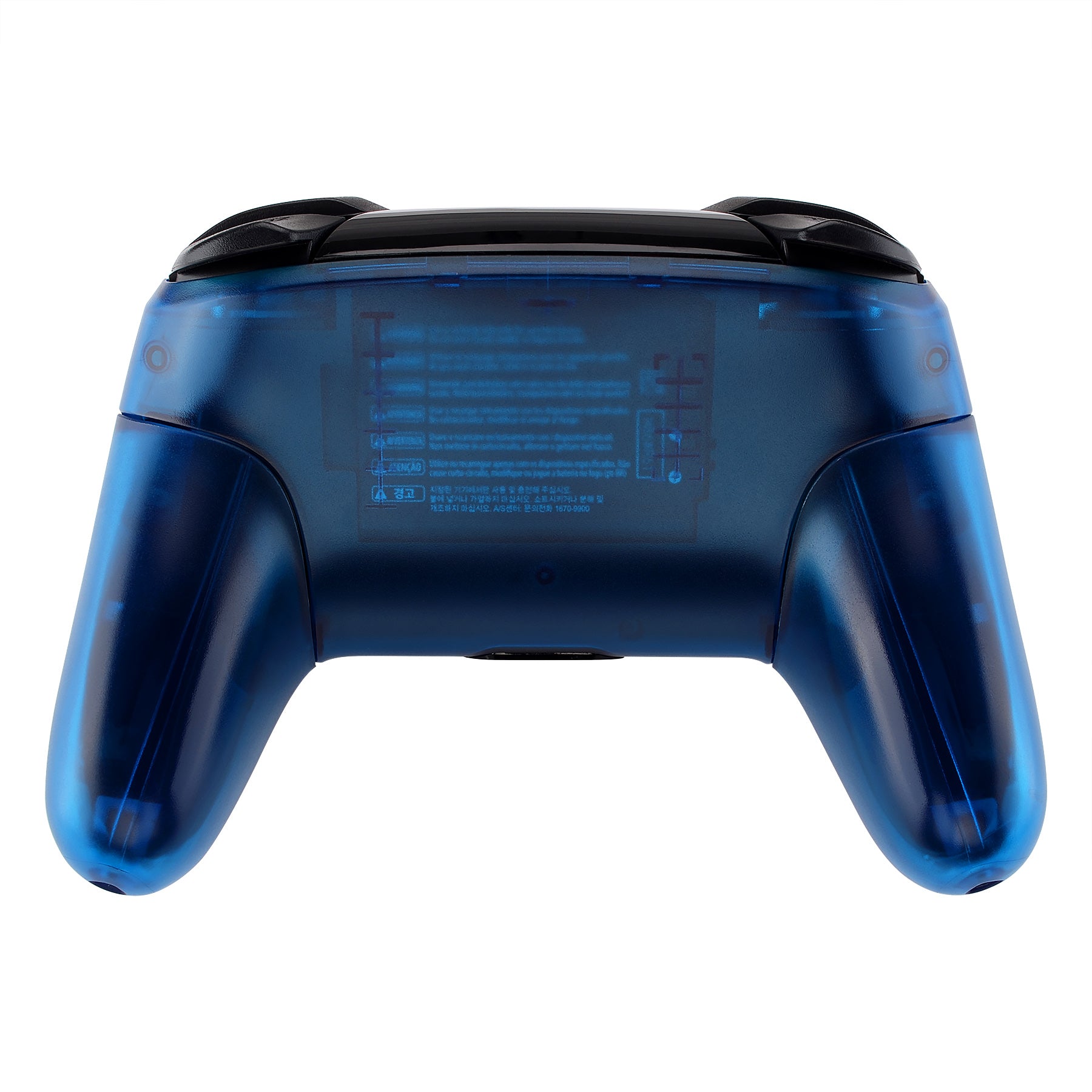 eXtremeRate Clear Blue Faceplate & Backplate Handles for Nintendo Switch Pro Controller - Custom Replacement Parts (Controller Not Included) - Perfect for Gaming, DIY Mods & Personalization - FRM503