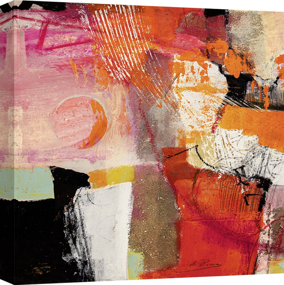 Abstract Art Print Canvas - Arthur Pima 'Colors of Summer I' - 90x90cm Wall Decor for Living Room, Bedroom & Office