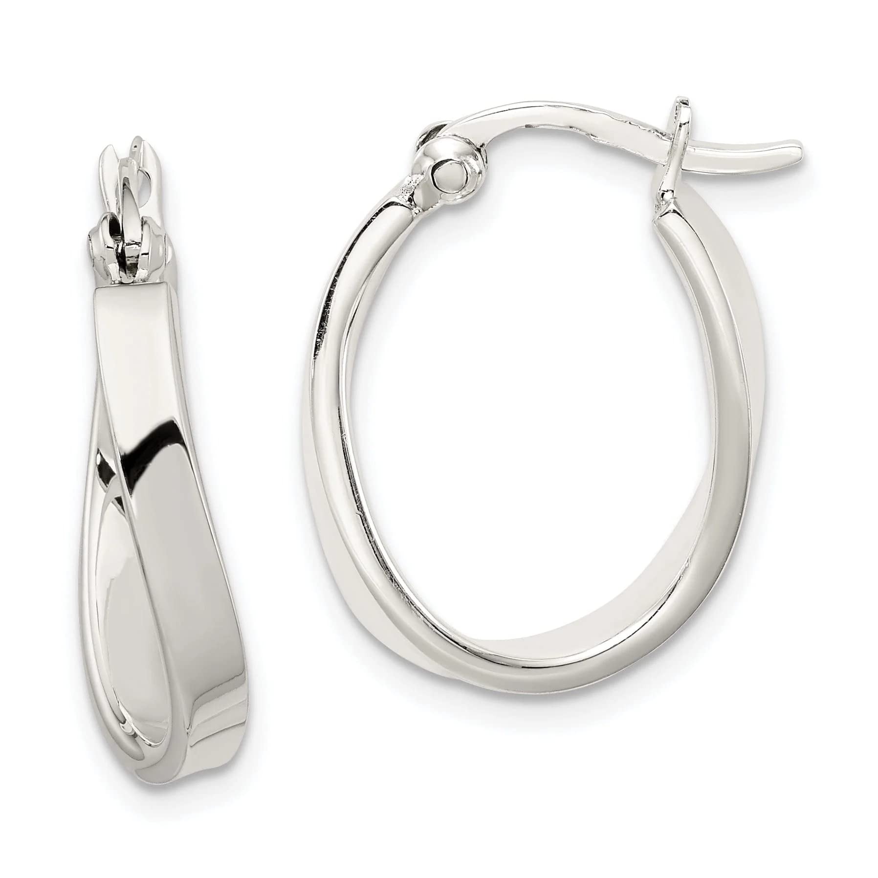 Sterling Silver Oval Hoop Earrings for Women - Dainty & Elegant Jewelry Gift for Everyday Wear, Date Night & Special Occasions