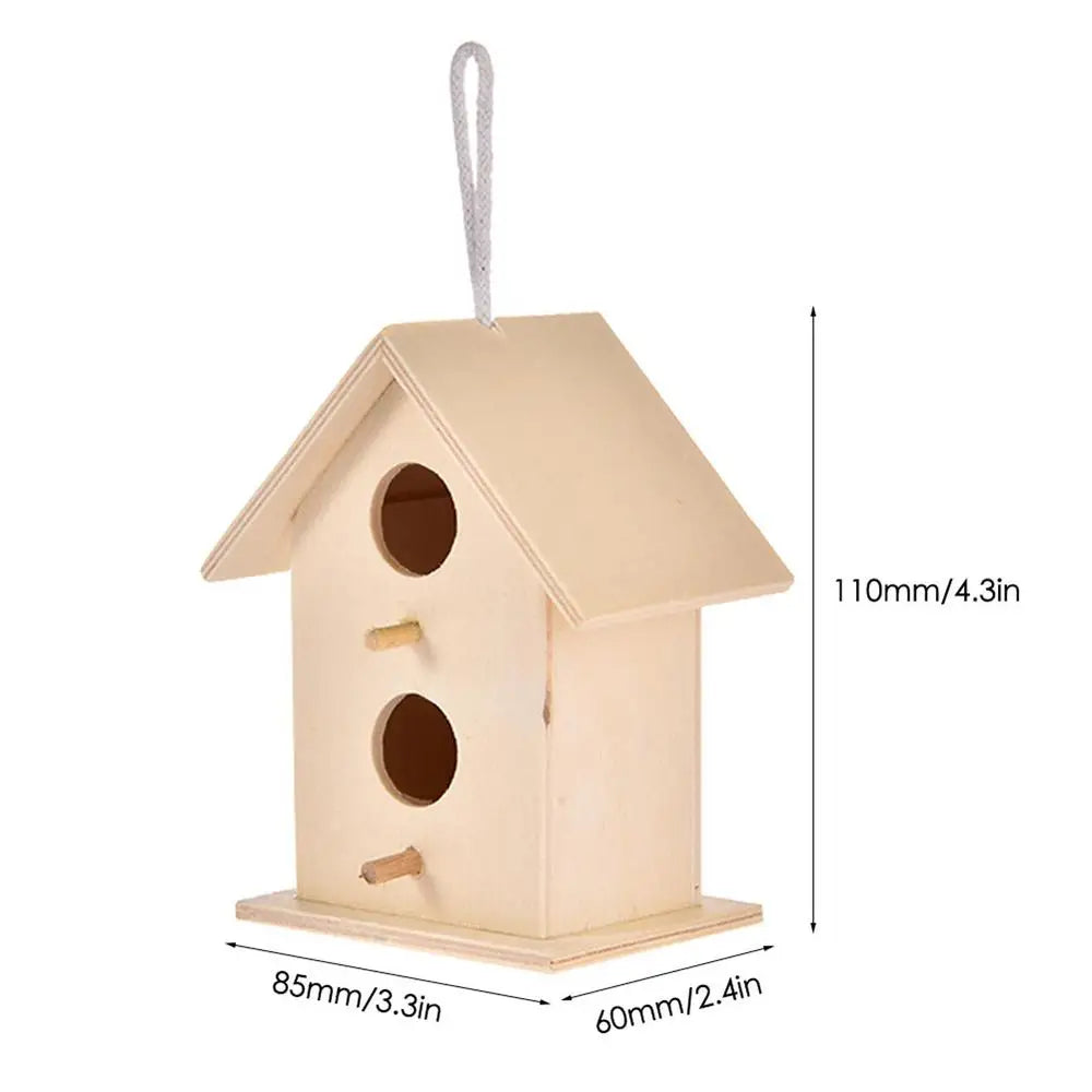 Handmade Wooden Mini Bird Cage - Outdoor Hanging Birdhouse for Garden, Yard & Patio - Perfect for Attracting Wild Birds & Decorating Outdoor Spaces