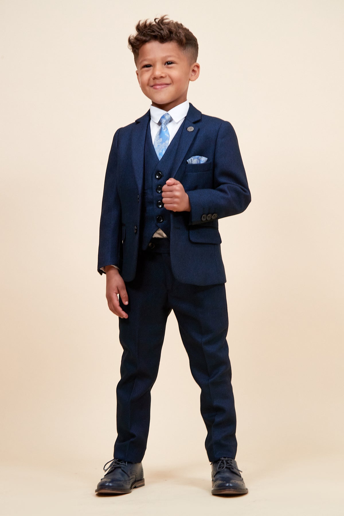 Callum Kids Blue 3-Piece Suit for Boys - Formal Wear for Weddings, Parties & Special Occasions