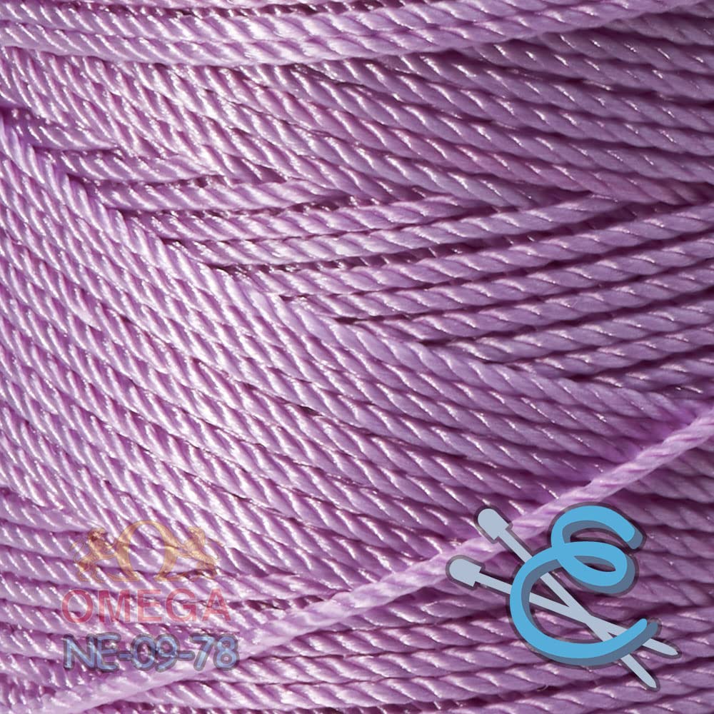 Espiga No. 9 100% Nylon Omega String Cord for Knitting and Crochet - 78 Yards Lilac Yarn for DIY Crafts, Jewelry Making & Macrame Projects