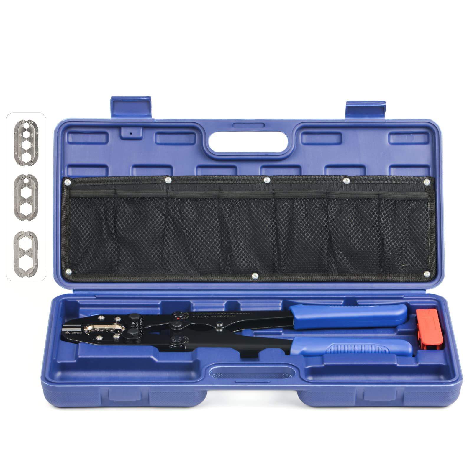 Professional iCrimp Battery Cable Lug Crimper Kit for 8-4/0 AWG Copper Terminals - Heavy Duty Crimping Tool with Wire Stripper for Battery Cables, Ring Terminals & Splices - Perfect for Automotive, Marine & Solar Power Installations