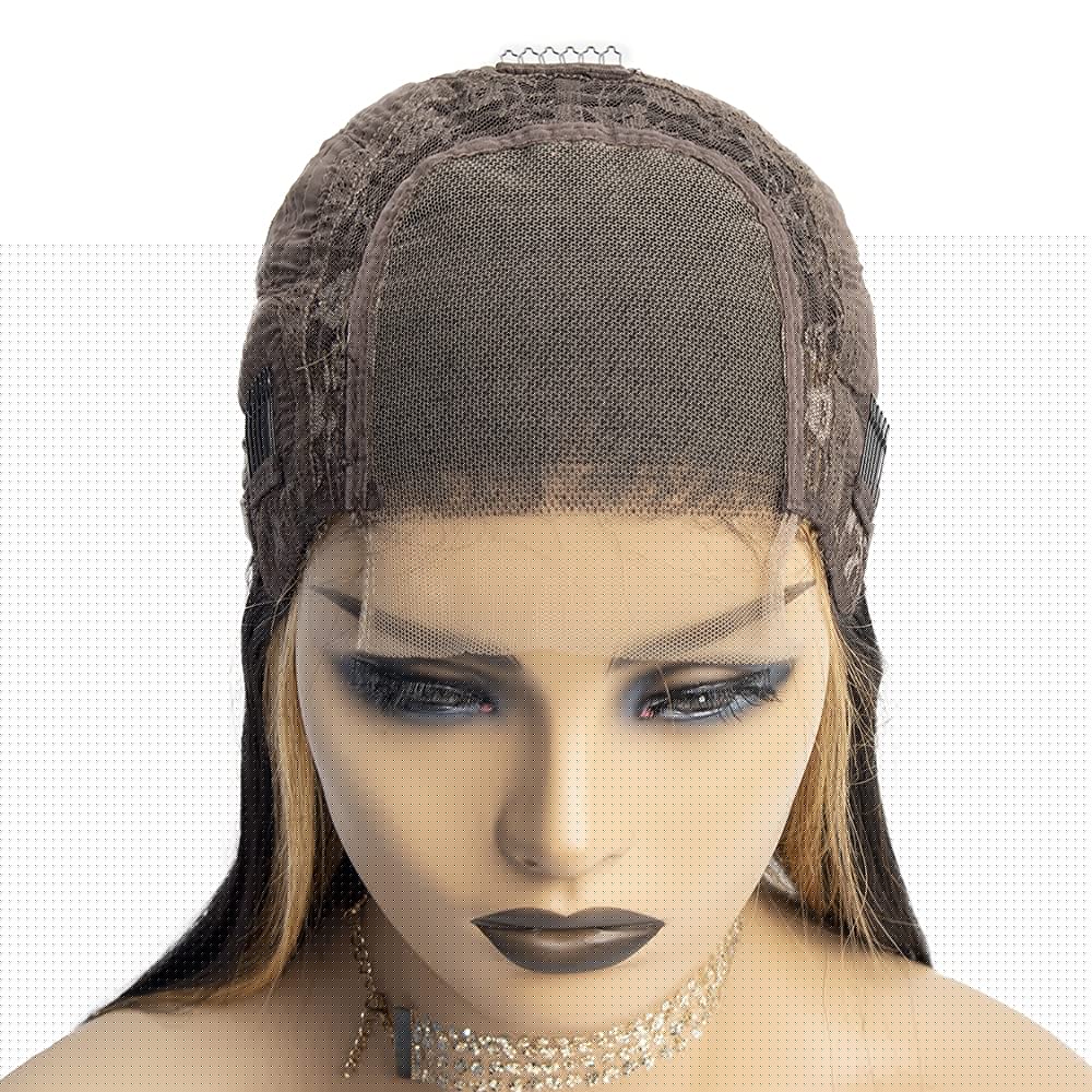Brazilian Virgin Human Hair Lace Wigs for Black Women - 180% Density Natural Color 18 Inch 4X4 Highlight Wig | Perfect for Daily Wear, Special Occasions & Protective Styling