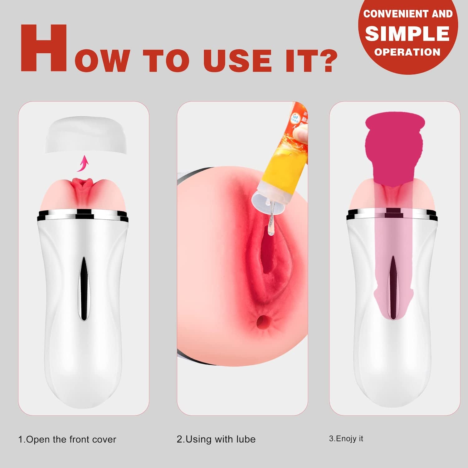 Realistic 2-in-1 Male Masturbator with Suction & Thrusting Motion - Ultra Realistic Vagina & Anal Dual Channel Design for Men's Pleasure | Adult Sex Toy for Relaxation & Massage | Perfect for Solo Play & Couples Foreplay