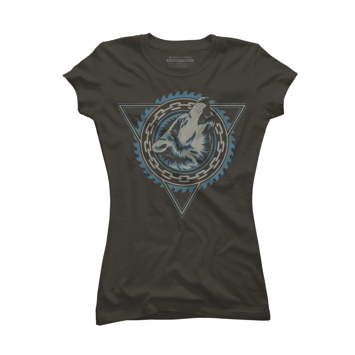 Design By Humans Junior's One Wolf Saw Graphic T-Shirt for Teens - Stylish & Comfortable Casual Wear for School, Outings & Everyday Fashion