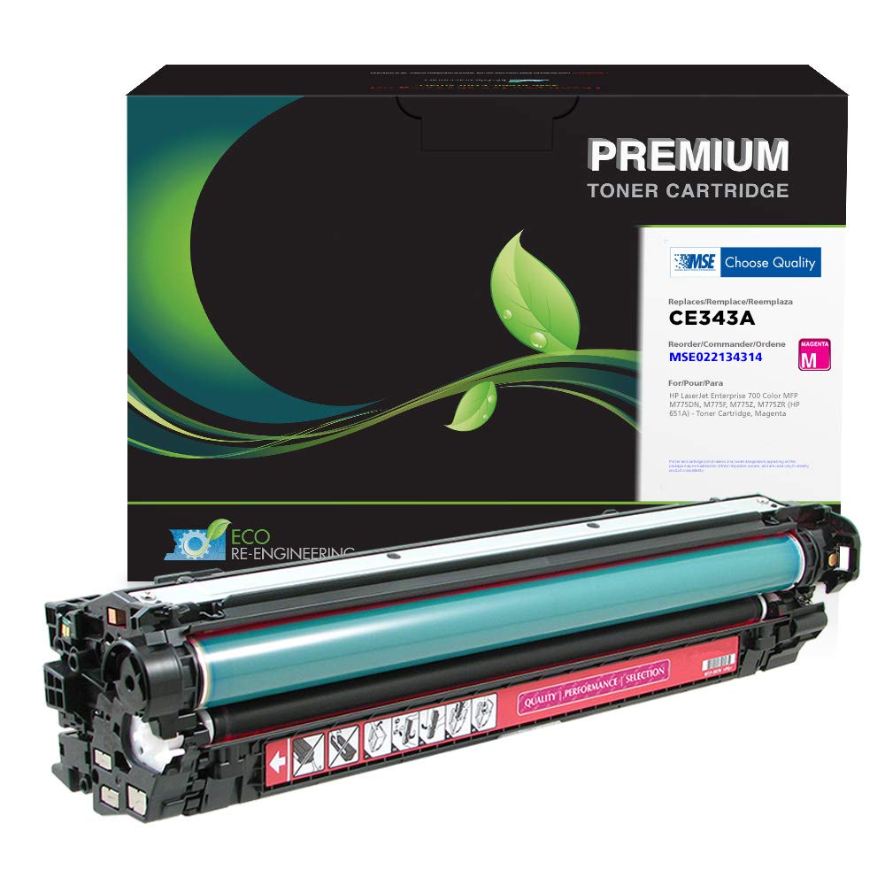 MSE Remanufactured HP CE343A/651A Compatible Magenta Toner Cartridge - High Yield Replacement for HP Printers | Perfect for Home Office & Small Business Printing