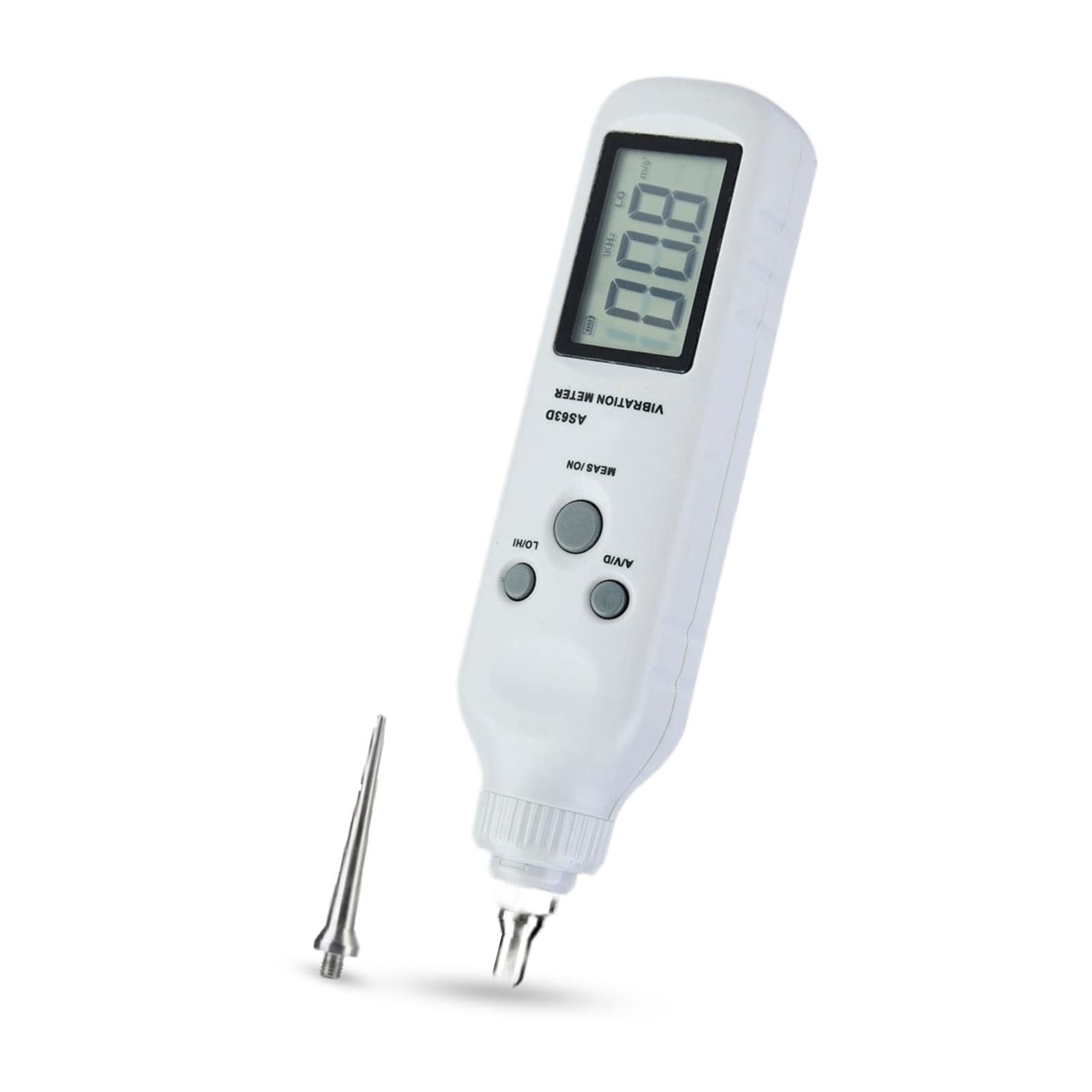 AS63D Digital Vibration Meter - LCD Backlit Pen-Type Vibrometer with 2 Probes | Handheld Vibration Analyzer Tester for Industrial Equipment & Machinery Maintenance | Includes Storage Case