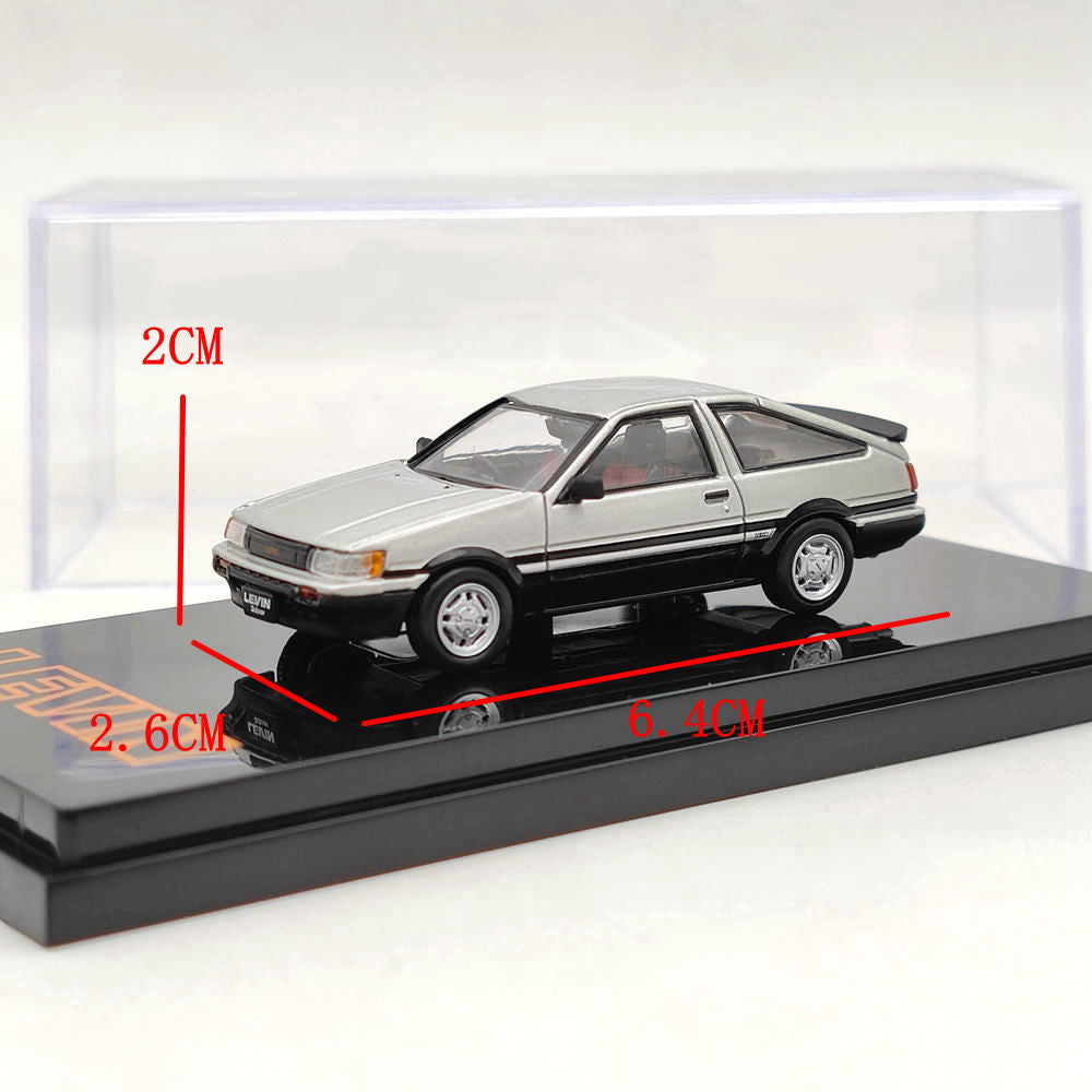 1/64 Scale Toyota Corolla Levin AE86 3-Door GT Apex 1983 Silver Diecast Model Car - Limited Edition Collectible Toy for Adults, Hobby Japan HJ641037ASK - Perfect for Display, Racing Enthusiasts & Anime Fans (Initial D Inspired)
