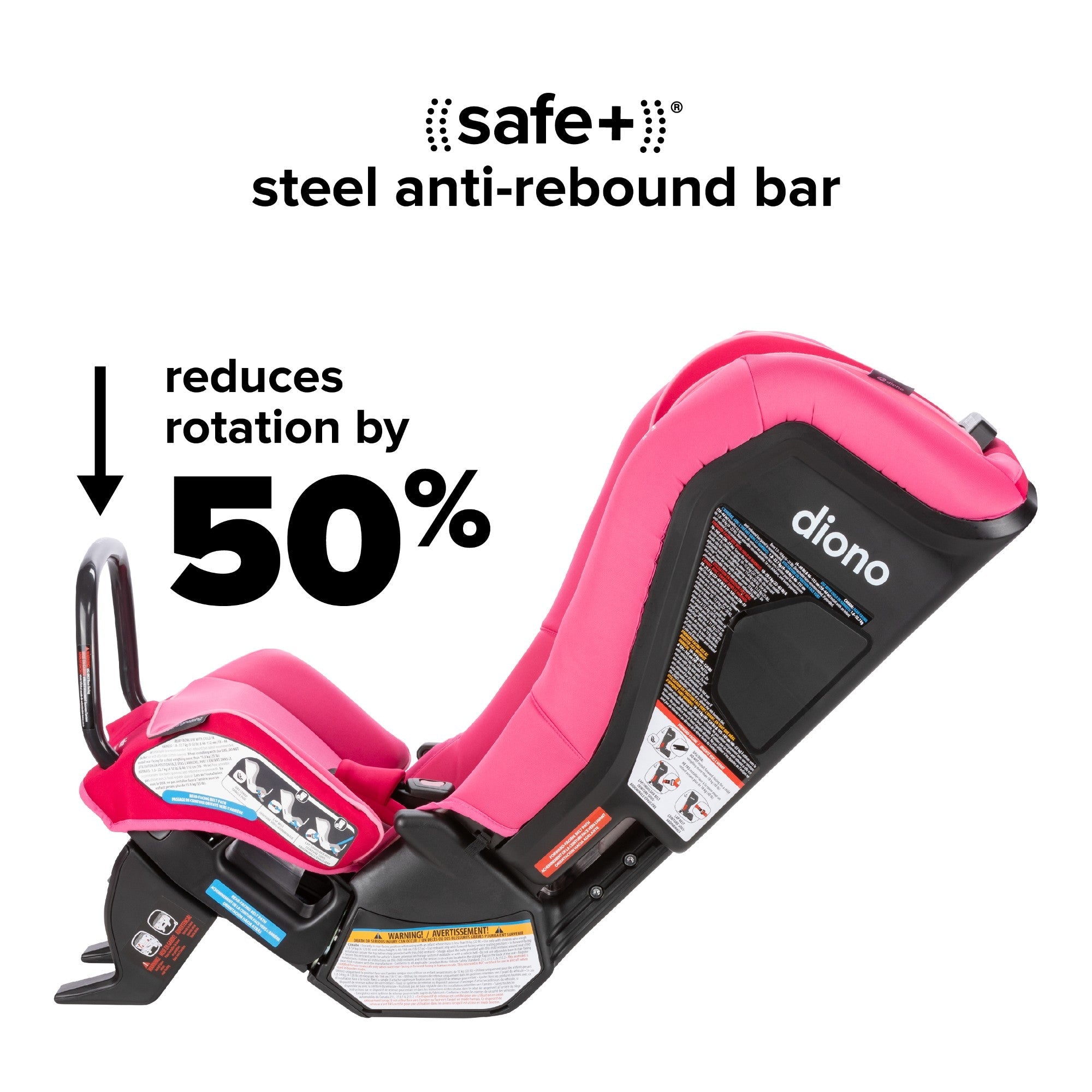 Diono Radian 3RXT SafePlus Convertible Car Seat - 3-in-1 Rear Facing, Forward Facing & Booster Seat for Kids 5-120 lbs - Premium Safety for Infants, Toddlers & Big Kids - Perfect for Family Travel & Daily Commute