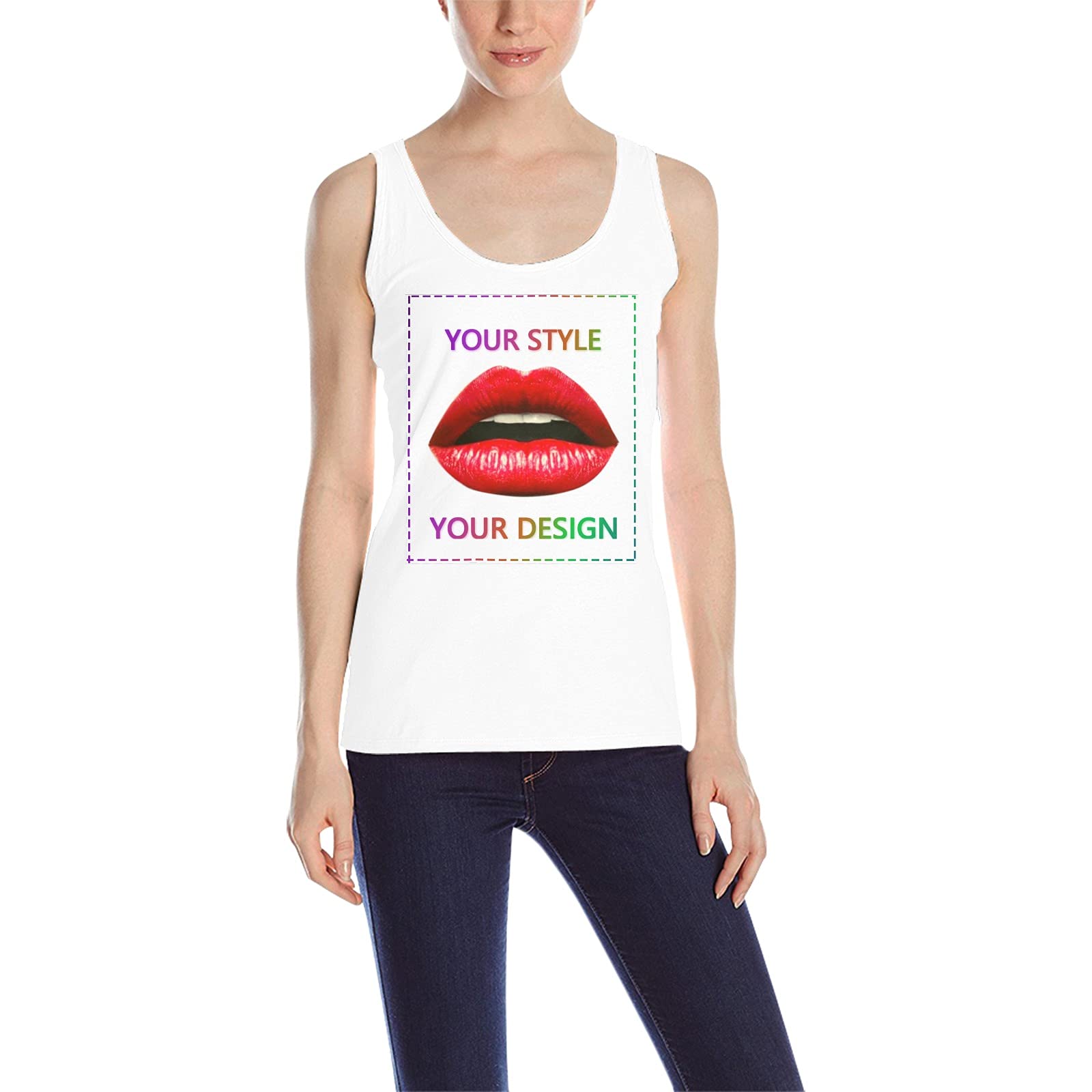 Custom Photo & Text Tank Tops for Women - Personalized Summer Fashion Tops - Perfect for Beach Outings, Music Festivals & Casual Wear