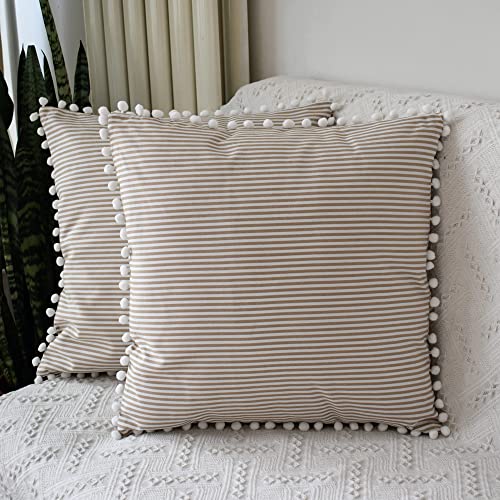 Cream Stripe Pom