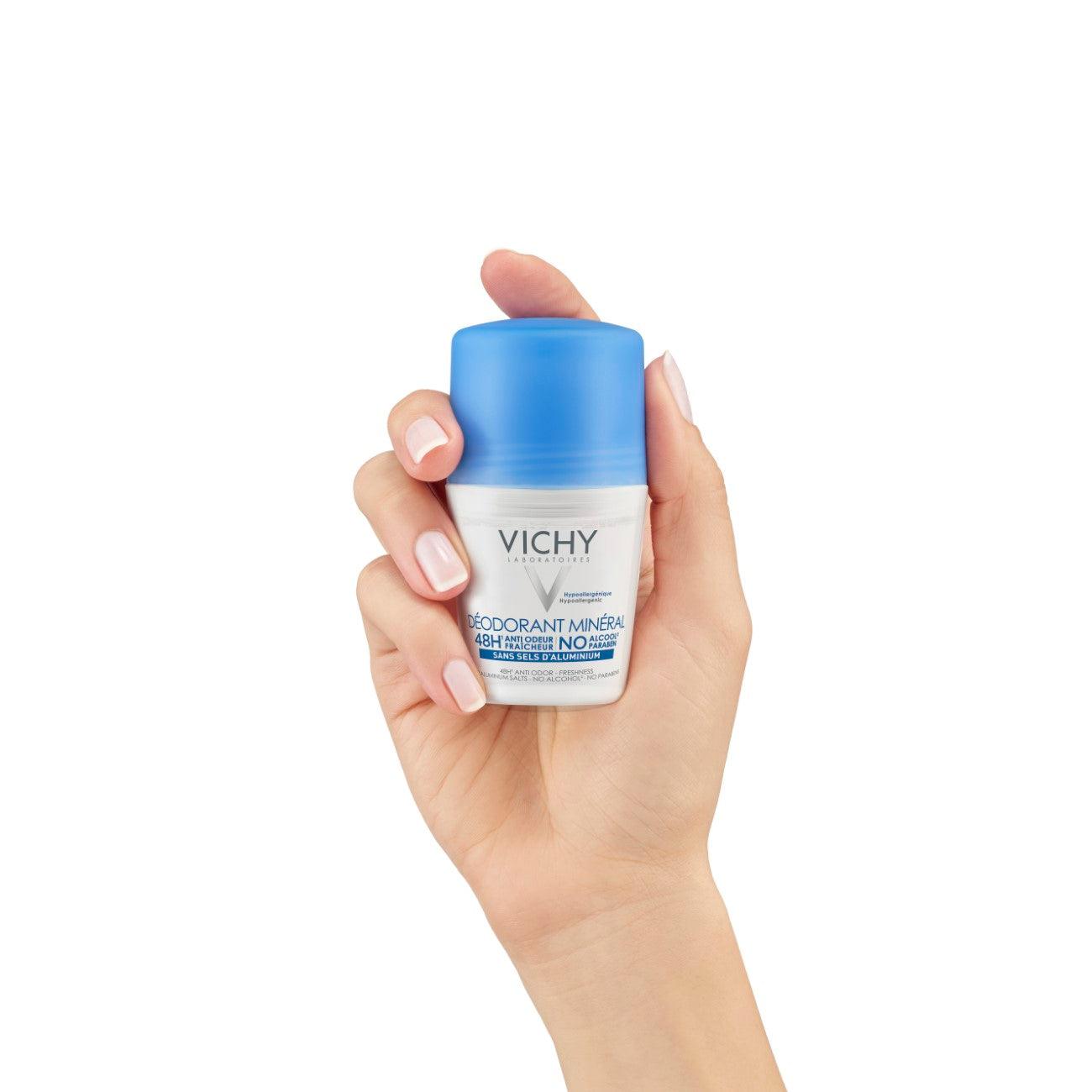 48H Mineral Deodorant Roll-On for Women & Men - Natural Aluminum-Free & Long-Lasting Protection - Perfect for Gym, Work & Daily Freshness