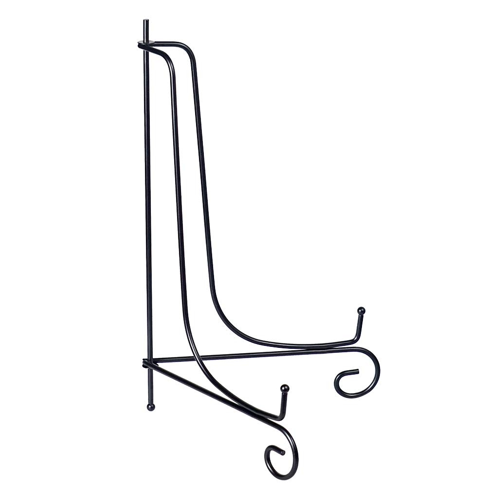 (2 Pack) 17 Inch Large Black Iron Easel Stand for Picture Frames, Decorative Plates, Tablets & Art - Heavy Duty Photo Display Holder for Home Decor, Gallery Exhibits & Office Presentations