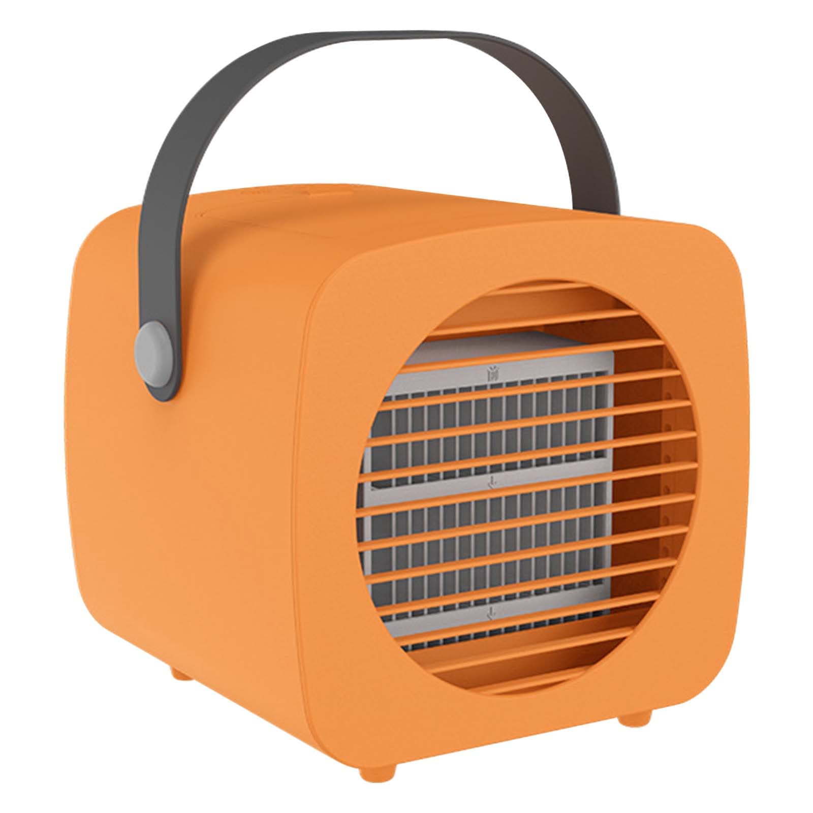 Portable Air Conditioner Fan - 3 Speed Mini Evaporative Cooler with USB Charging, Handle & Humidifier for Home, Office, Bedroom - Perfect for Summer Cooling & Personal Space Comfort (Orange)