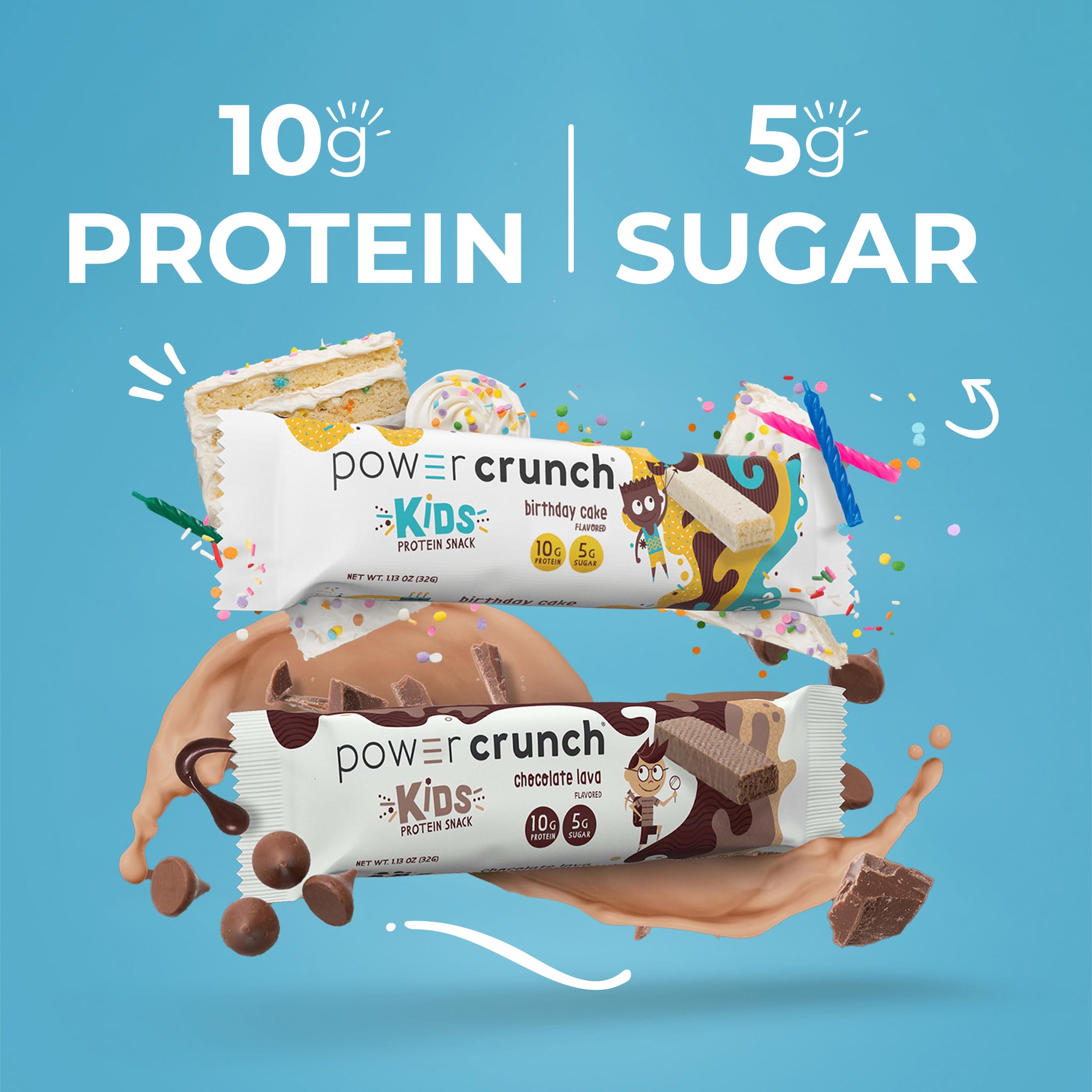 Power Crunch Protein Wafer Bars & KIDS Protein Bars Variety Pack (15 Count) - High Protein Snacks with Delicious Taste for Gym, School & On-the-Go Energy Boost