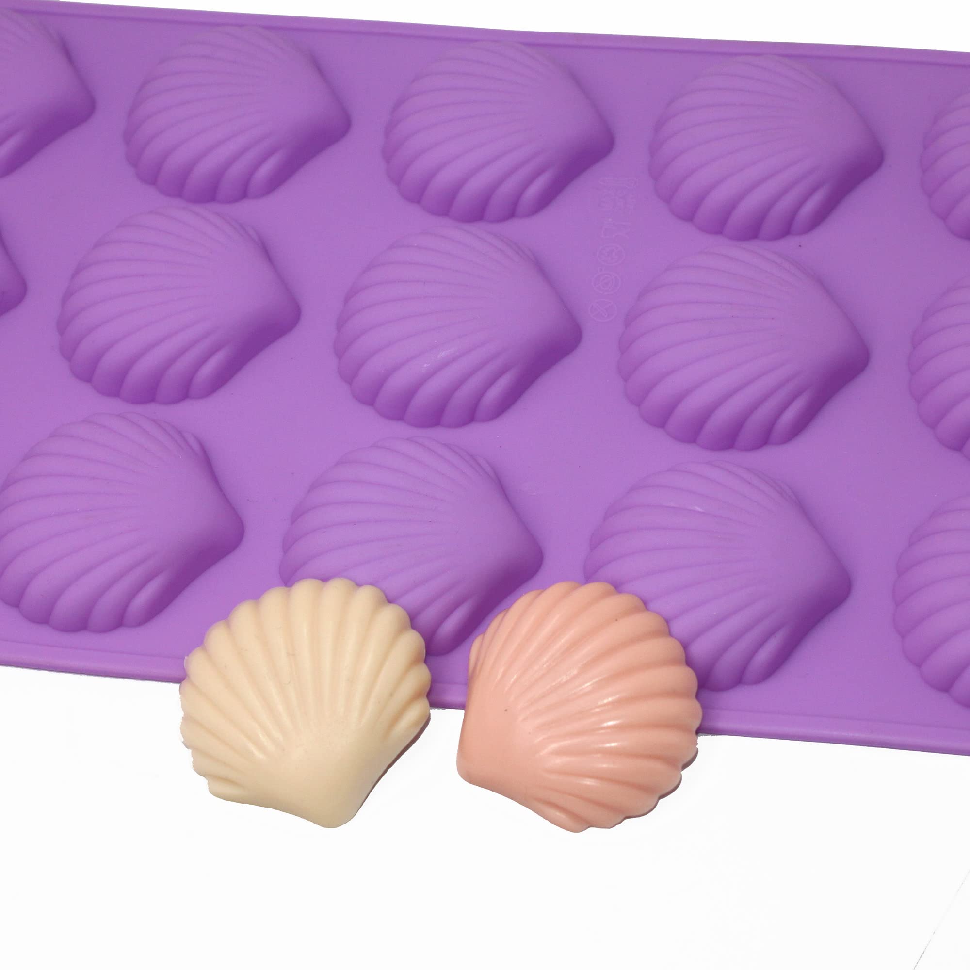 Premium Silicone Mold for Small Shell Soap, Madeleines, Cake, Chocolate & Muffins - 1oz per Cell - Perfect for Baking, DIY Crafts & Homemade Treats
