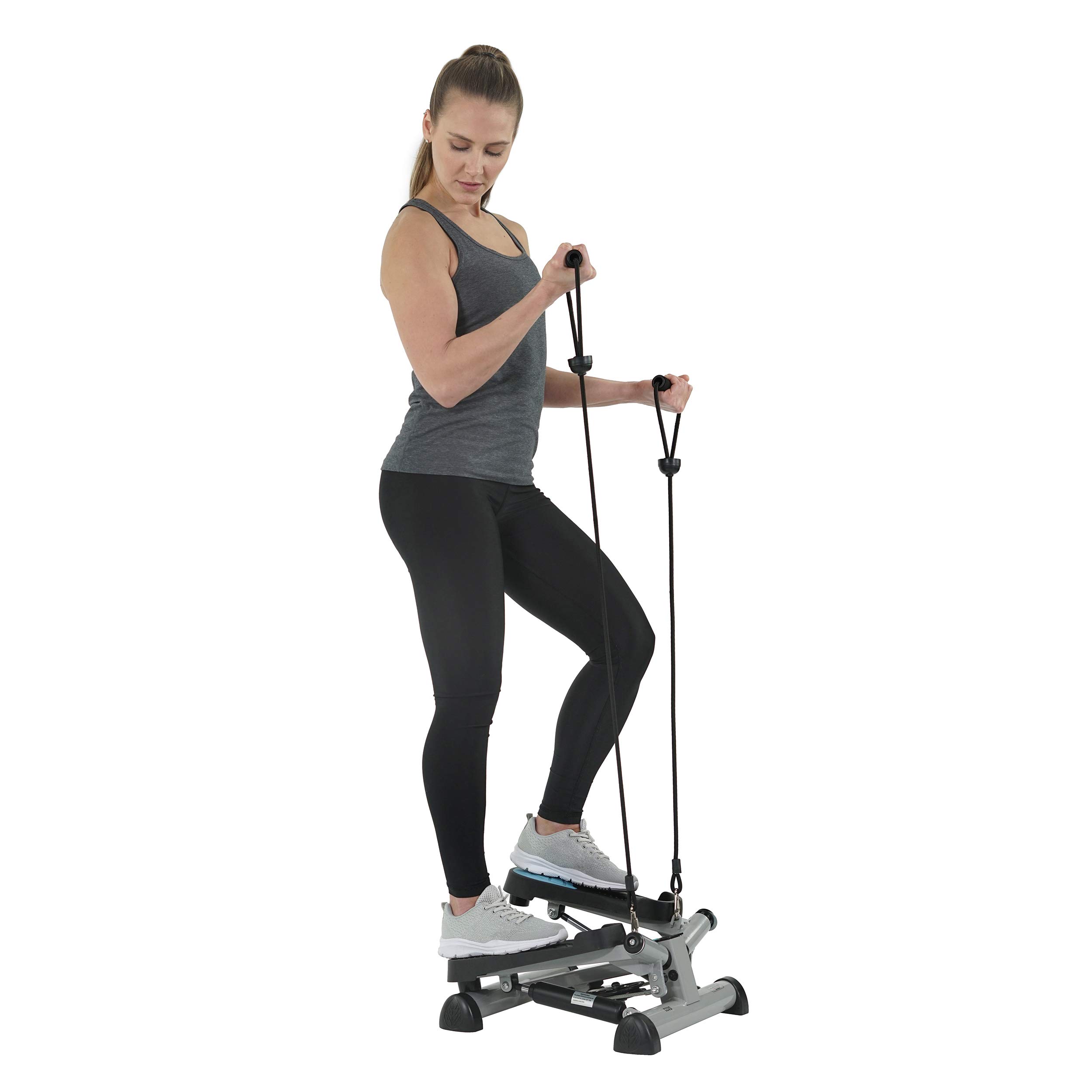 Efitment Mini Stepper with Resistance Bands - Home Fitness Equipment for Cardio, Thigh & Leg Workout | Non-Slip Pedals, LCD Monitor | Perfect for Home Gym, Office Exercise & Indoor Climbing Training