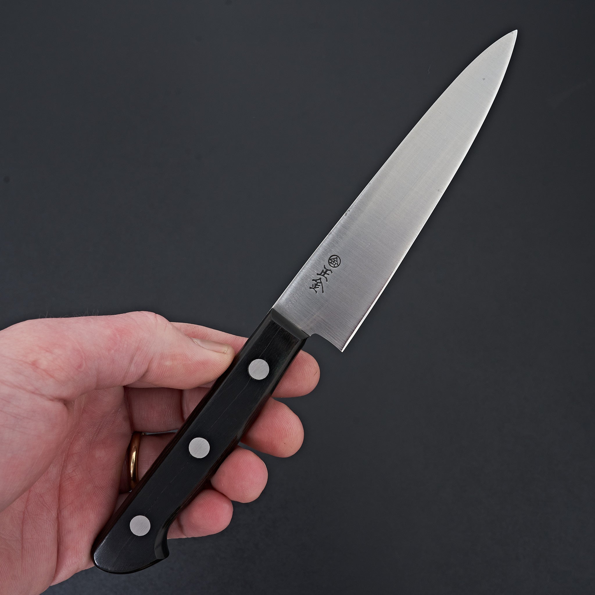 Masakane Vintage SK Petty Knife 120mm - Japanese Pakka Wood Handle, No Bolster - Perfect for Home Cooking, Sushi Prep & Chef Gifts