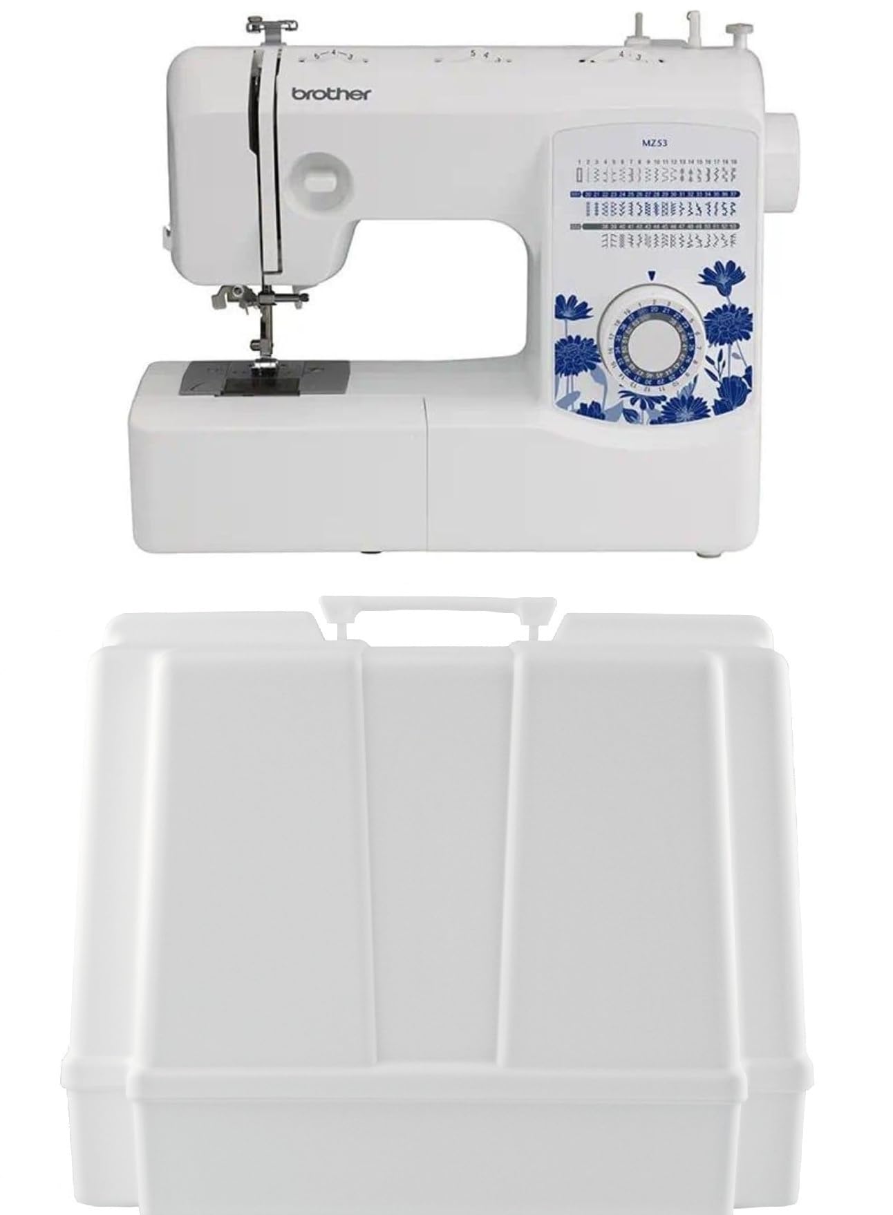 Brother MZ53 53-Stitch Sewing Machine with 5300A Hard Plastic Storage Case - Perfect for Home Tailoring, Quilting & DIY Crafts