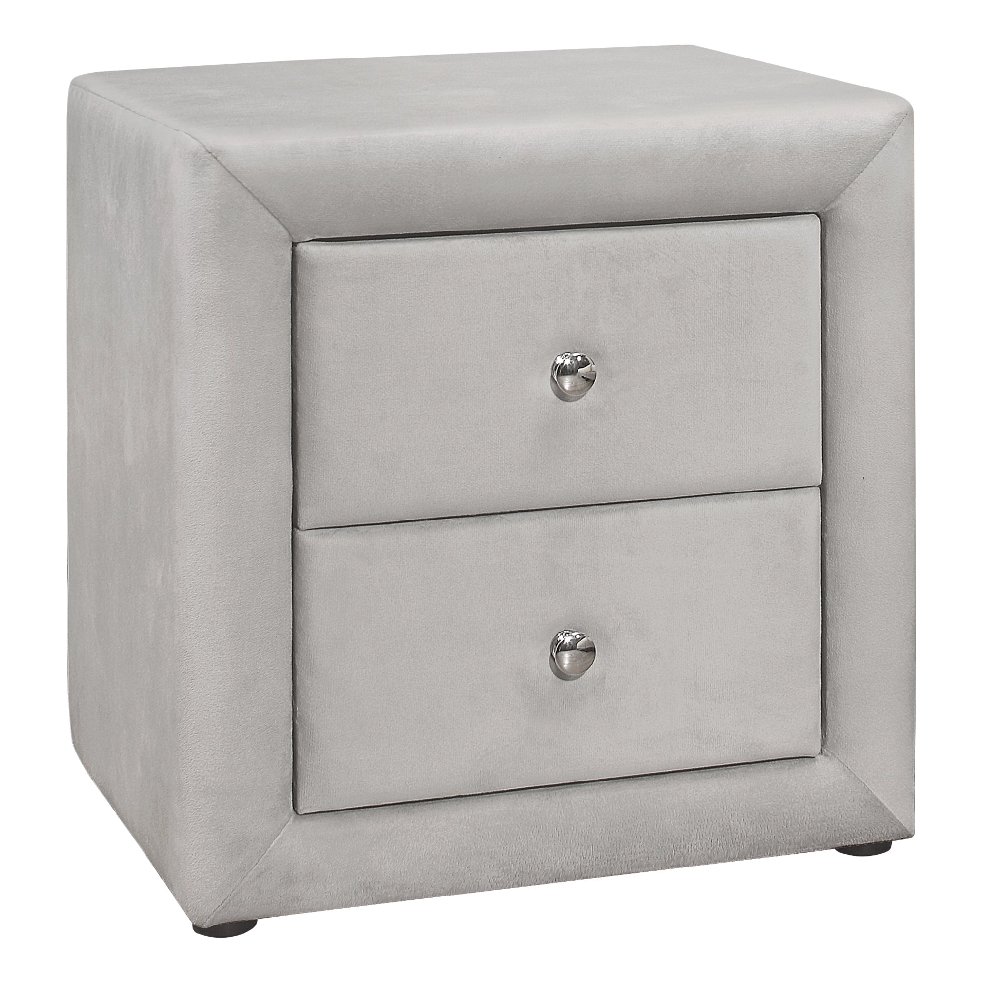 21H Light Grey Velvet Nightstand - Modern Bedroom Side Table with Drawer for Storage, Perfect for Small Spaces, Apartments & Guest Rooms