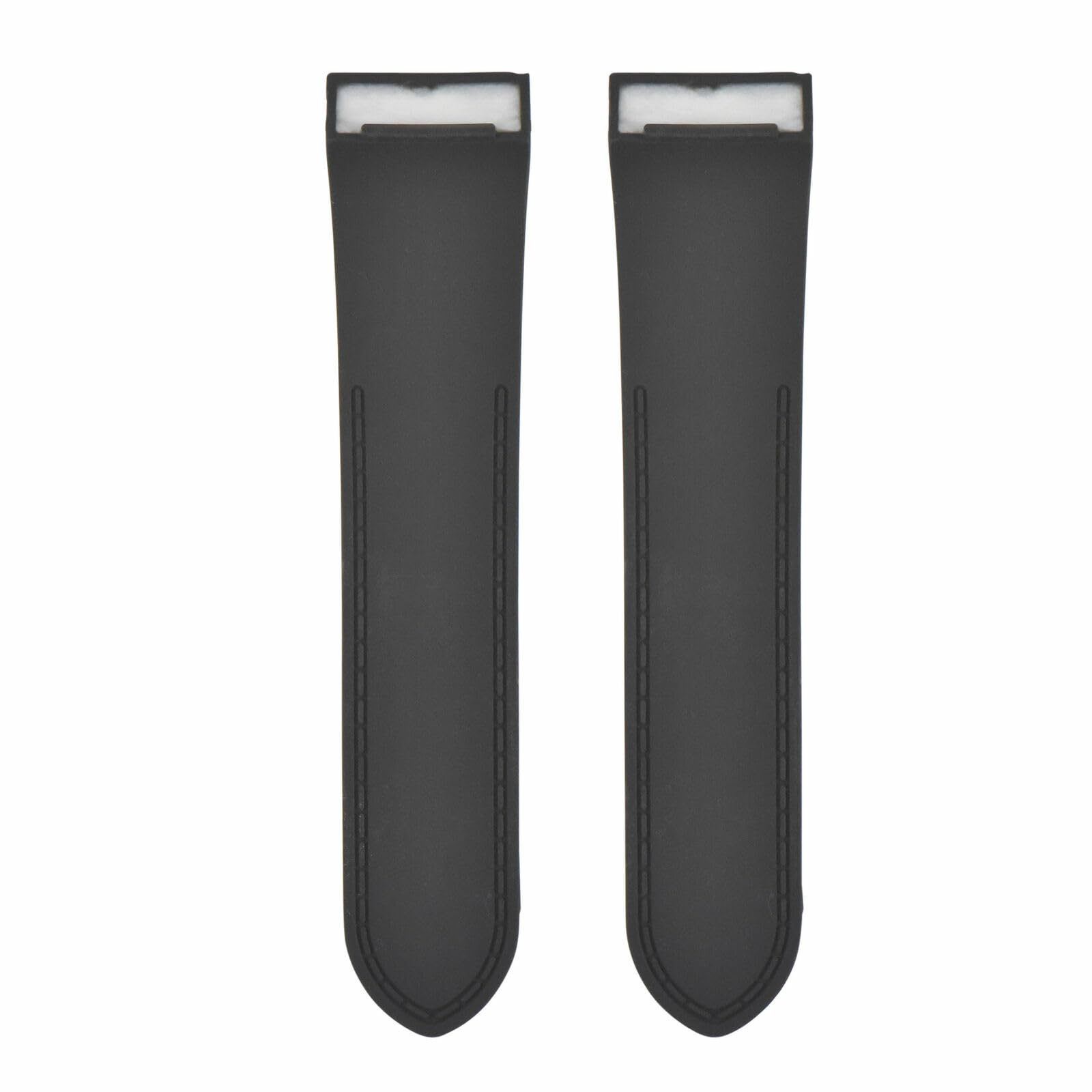 24.5mm Genuine Rubber Watch Band Strap for Cartier Santos 100XL Chronograph - Durable Black Replacement Watchband for Men | Perfect for Sports, Swimming & Everyday Wear