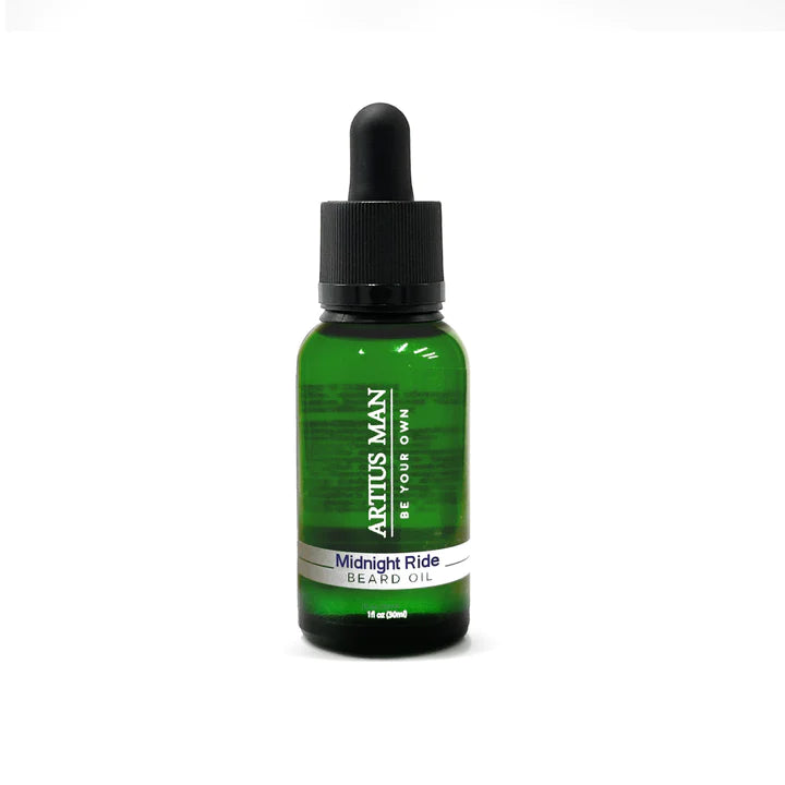 Artius Man Midnight Ride Beard Oil for Men - Natural Growth & Conditioning - Grooming & Styling for Daily Use & Special Occasions