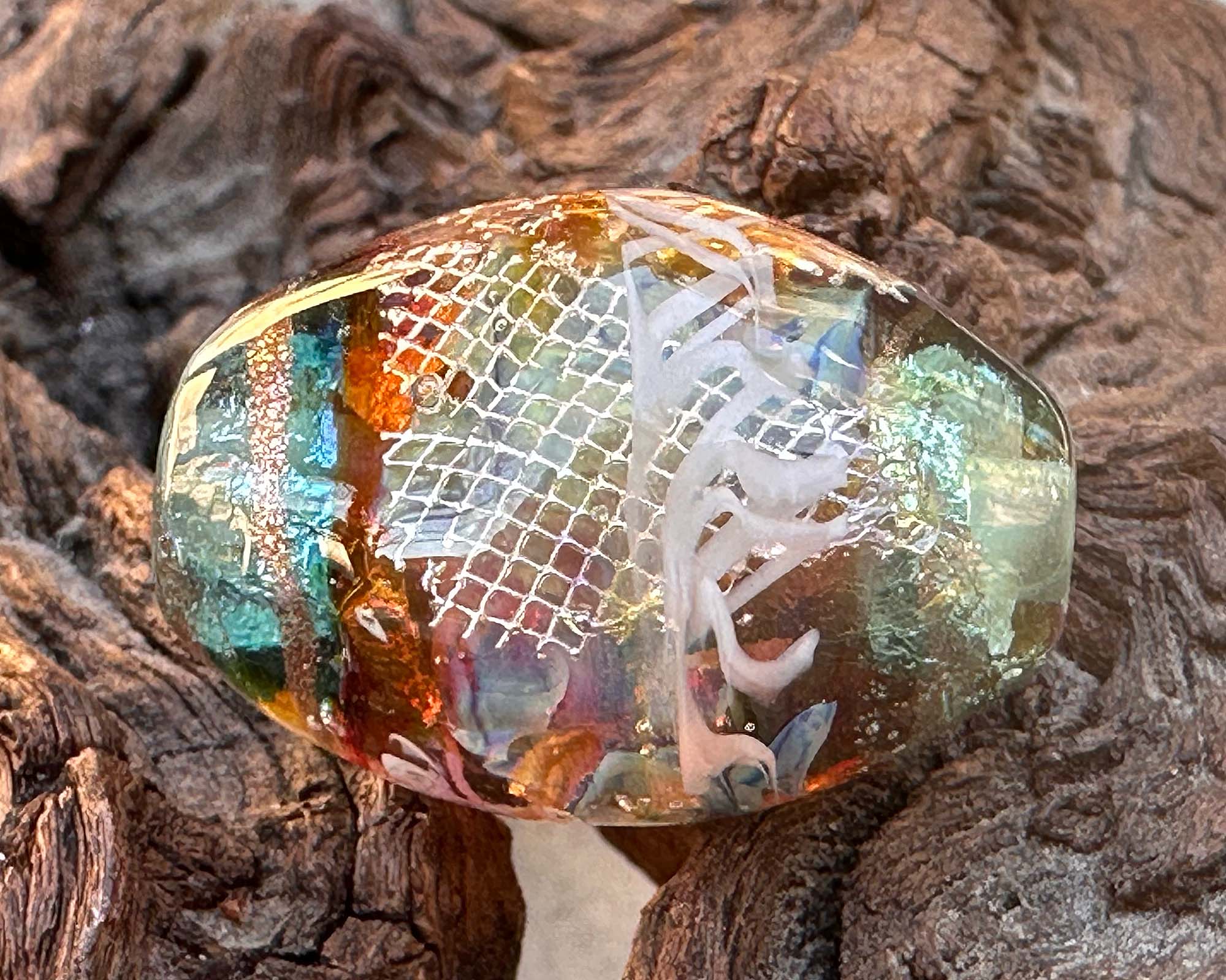 Handmade Sunset Treasure Lampwork Glass Focal Bead for Jewelry Making - Perfect for Necklaces, Bracelets & DIY Craft Projects
