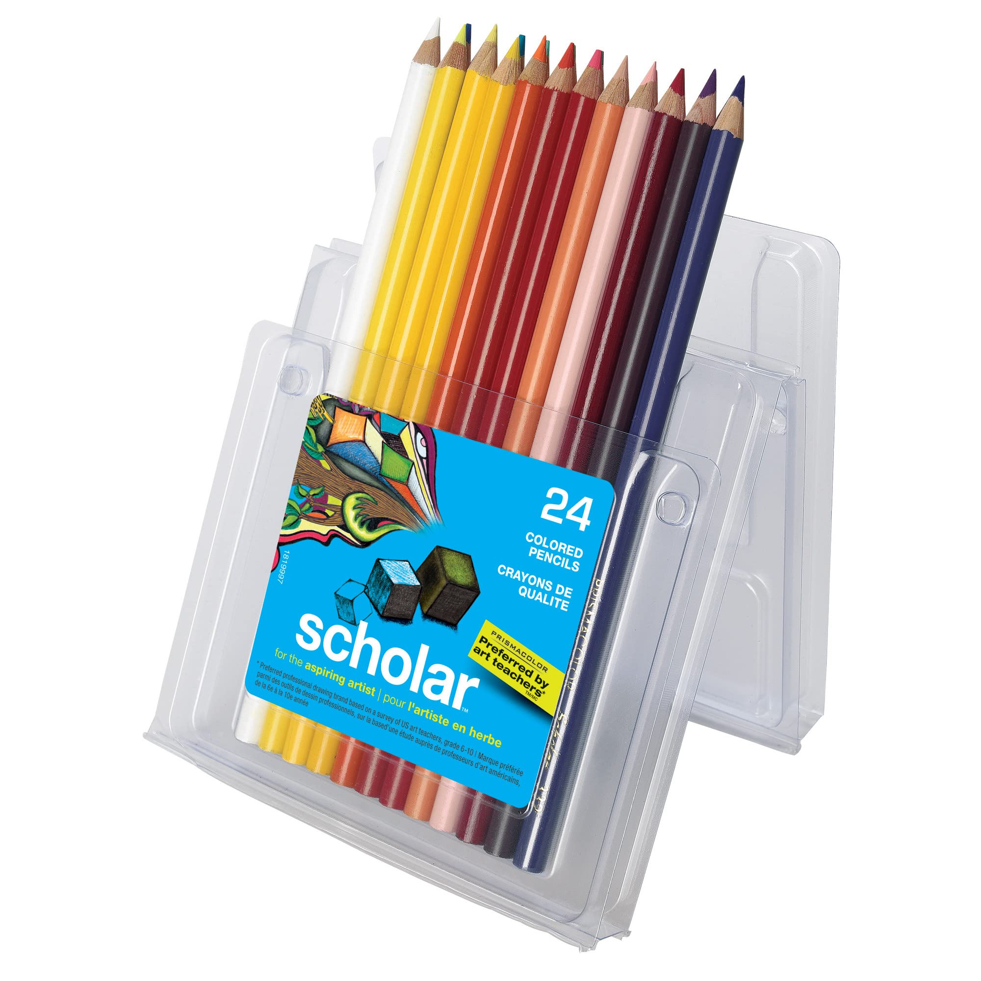 Prismacolor Scholar Colored Pencils Set - 24 Vibrant Colors for Adult Coloring Books, Sketching & Art Projects - Premium Quality Artist Pencils for Drawing, Shading & Blending Techniques