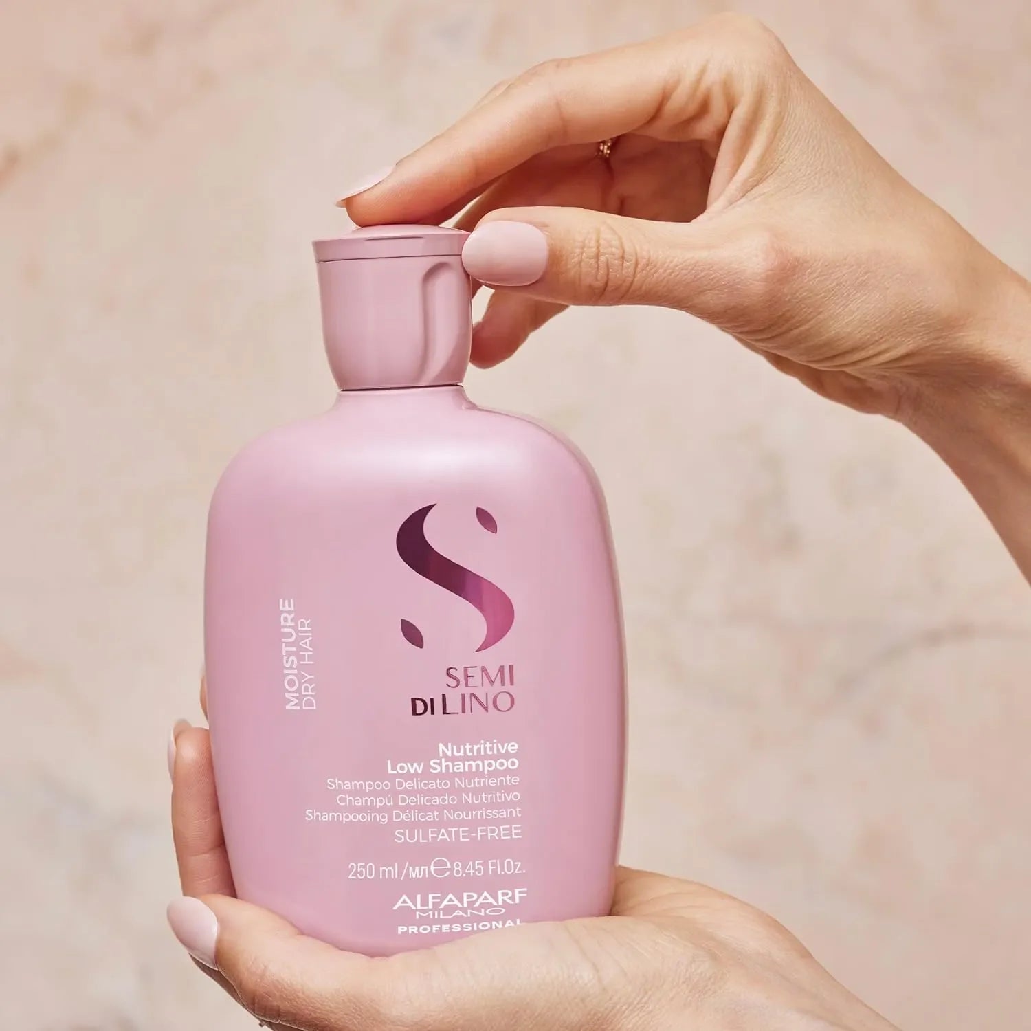 Alfaparf Milano Semi Di Lino Moisture Nutritive Low Shampoo 250ml & Leave-In Conditioner 200ml Duo Set - Hydrating Hair Care for Dry, Damaged Hair - Perfect for Salon-Quality Treatment at Home