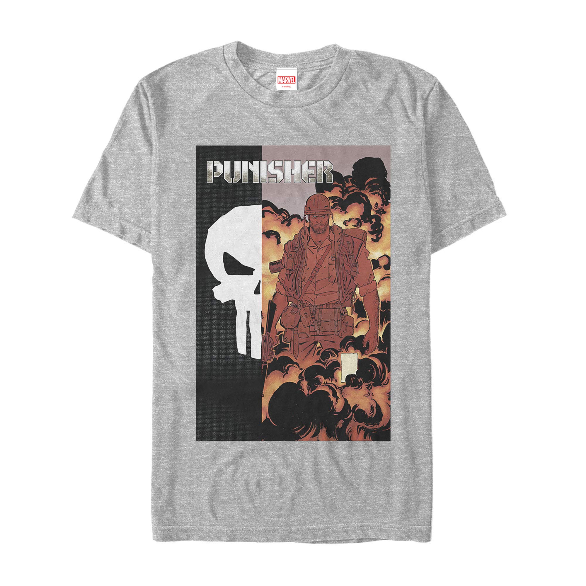 Marvel Men's Punisher Graphic T-Shirt | Vintage Comic Design | Casual Superhero Tee for Fans & Collectors | Perfect for Cosplay, Comic Con & Everyday Wear