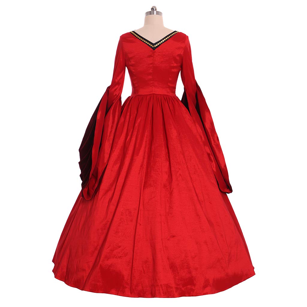 Victorian Queen Elizabeth Tudor Period Dress - Anne Boleyn Style Renaissance Costume for Cosplay, Halloween & Historical Reenactment