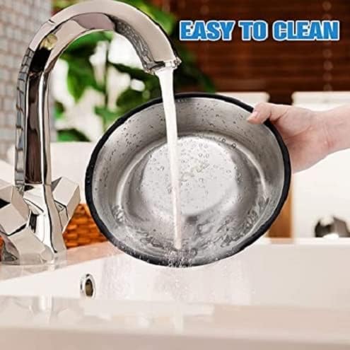 Premium Stainless Steel Pet Bowl for Small Dogs, Cats & Rabbits - 200ml (2 Pack) - Non-Slip, Durable Silver Pet Food & Water Dish - Perfect for Puppies, Kittens & Small Pets at Home or Travel