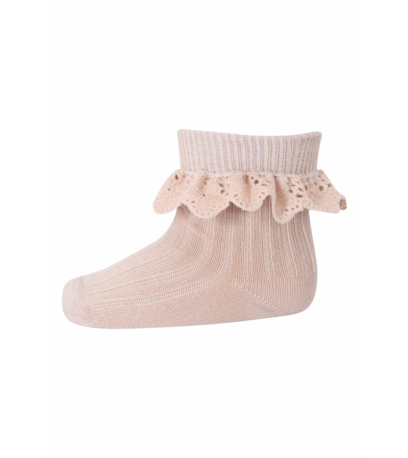Rose Dust Lisa Lace Socks by mp Denmark - Elegant Floral Ankle Socks for Women, Perfect for Weddings, Parties & Everyday Wear