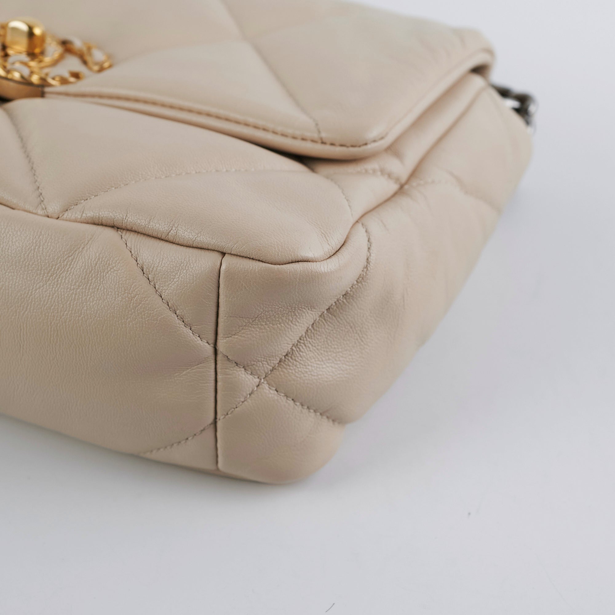 Chanel 19 Small Beige Leather Crossbody Bag - Luxury Designer Handbag for Women | Perfect for Date Night, Shopping & Travel