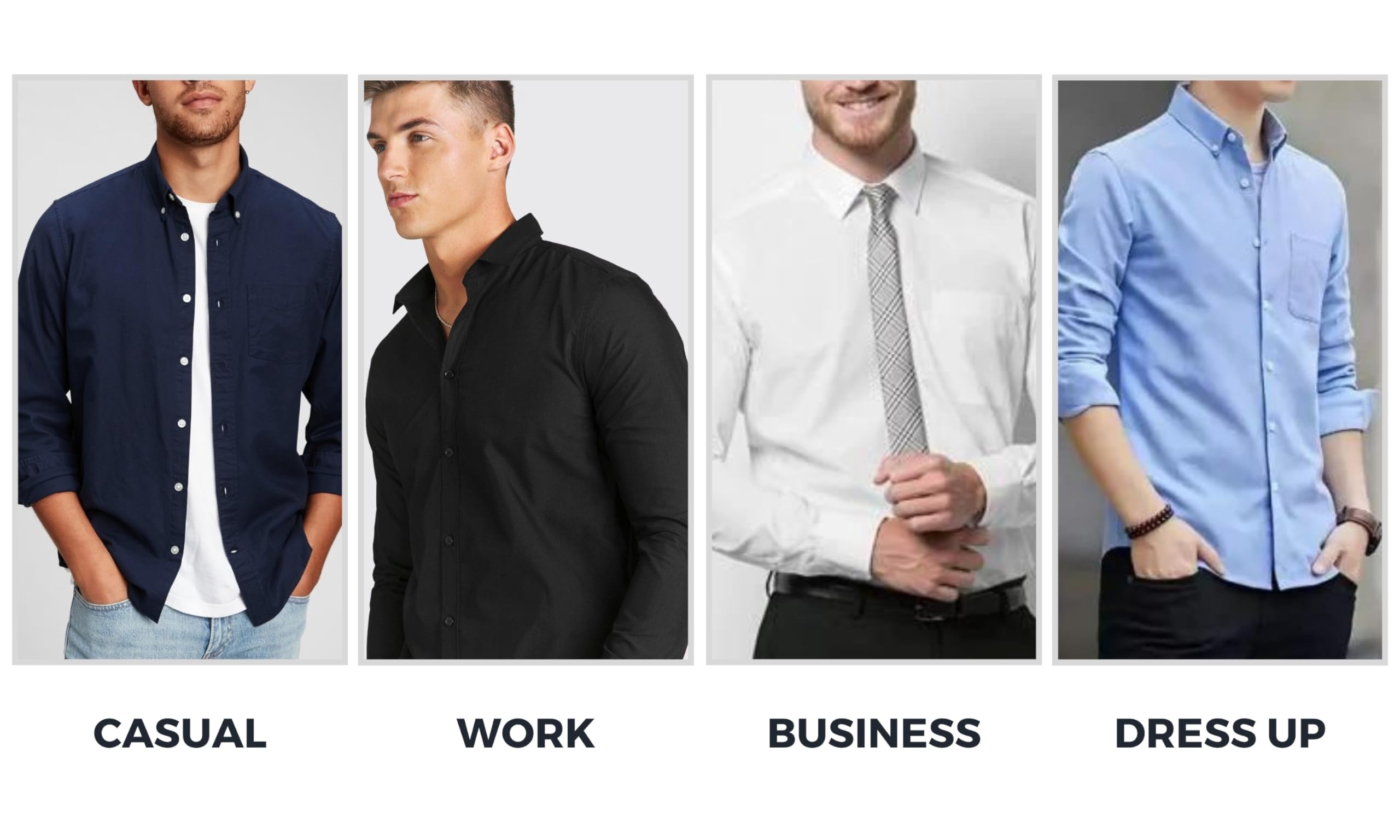 Visive Men's Long Sleeve Button Down Dress Shirts - Solid Color Big & Tall Multi-Pack | Perfect for Office Wear, Business Casual & Formal Occasions