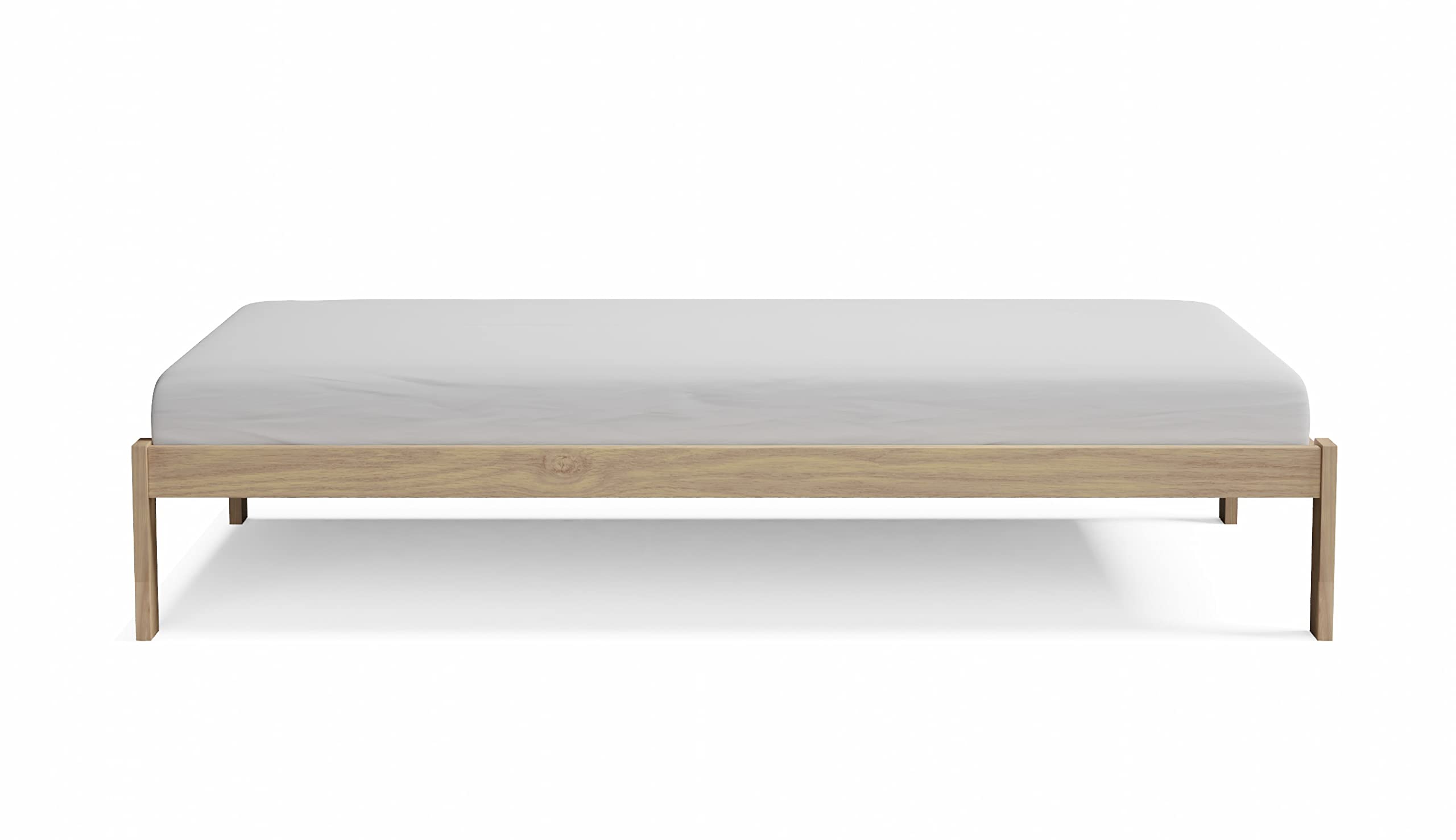 Solid Pine Wood Twin XL Bed Frame - Unfinished Wooden Platform Bed with Slats for Mattress Support, No Box Spring Needed - Perfect for Teens, Kids Bedroom, Boys & Girls Room, Dormitory, and Guest Room