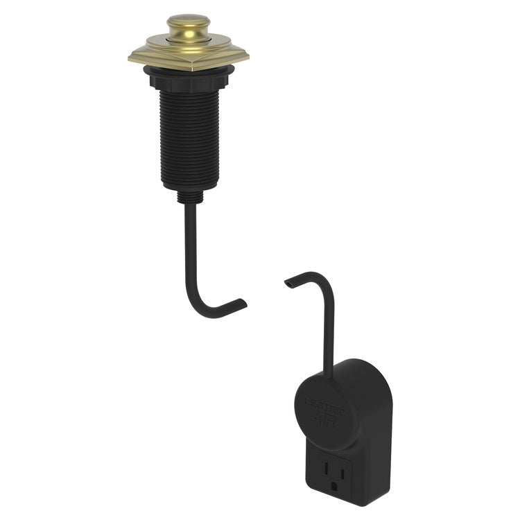 Zemora Air Activation Switch Garbage Disposer with Power Adapter - Satin Brass PVD Finish for Kitchen Sink Waste Disposal System | Easy Installation & Modern Design for Home & Commercial Use