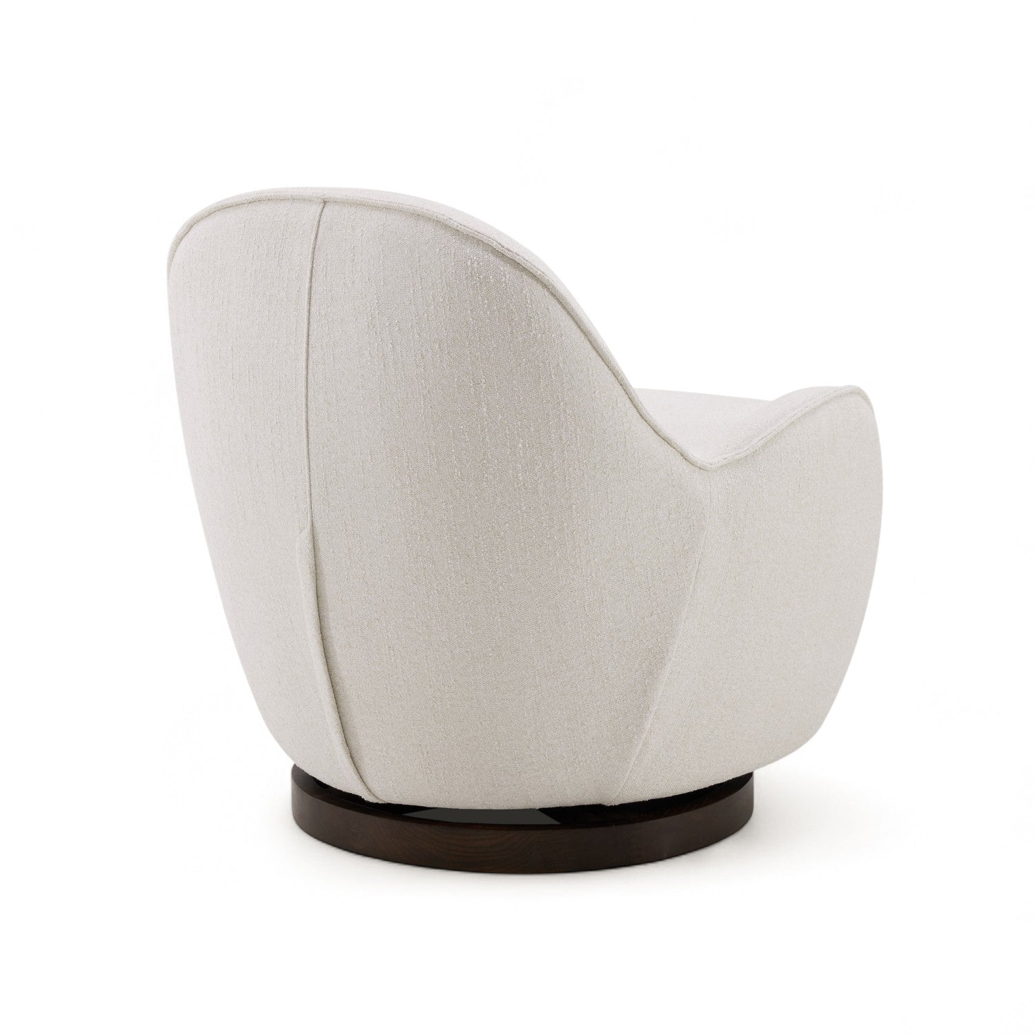 Snug Swivel Lounge Chair - Ivory Chenille Upholstery, 360° Rotating Modern Accent Chair for Living Room, Bedroom & Office - Comfortable Reading Nook Chair with Soft Fabric